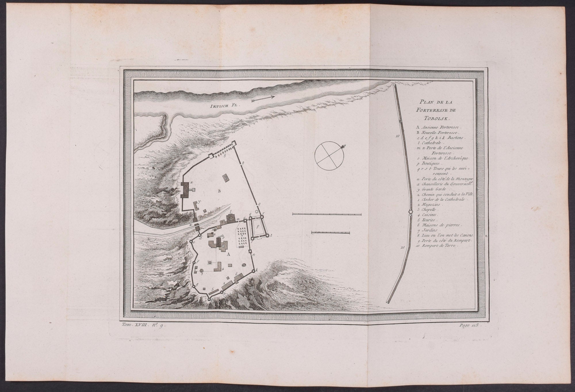 Plan of the Kremlin or Fortress of Tobolsk, Russia