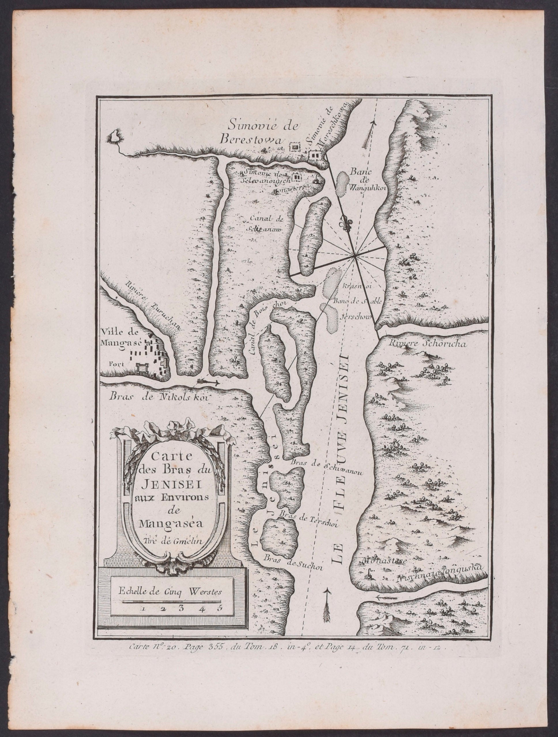 Map of the Arm of Jenisej River, Russia