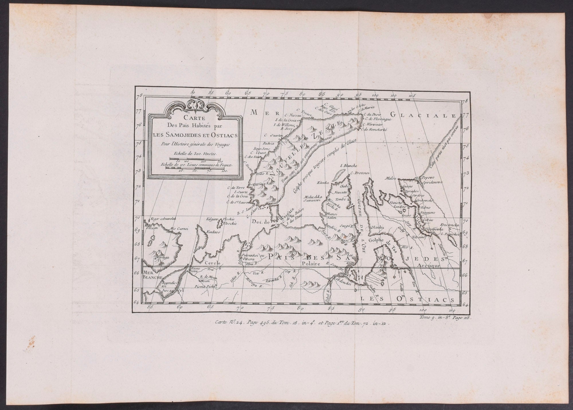 Map of Nova Zembla, Russia, Arctic Ocean