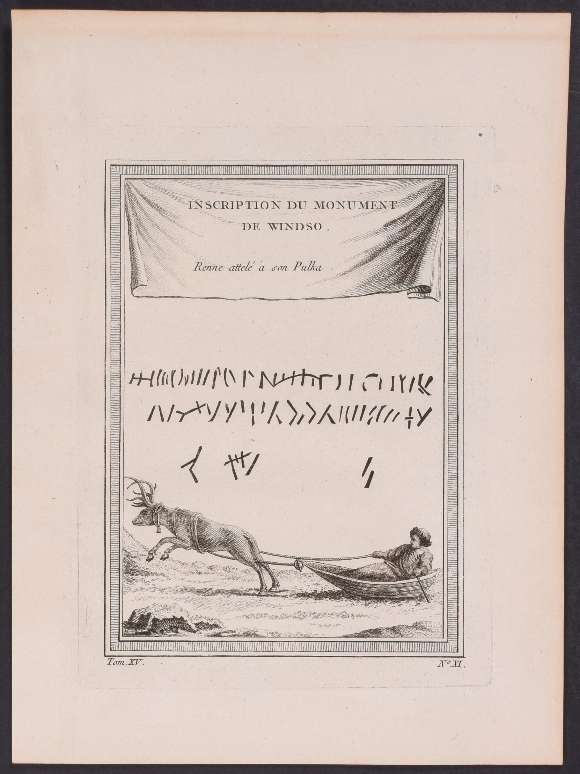 Käymäjärvi inscriptions, Reindeer harnessed to a Pulk Sledge, Sweden