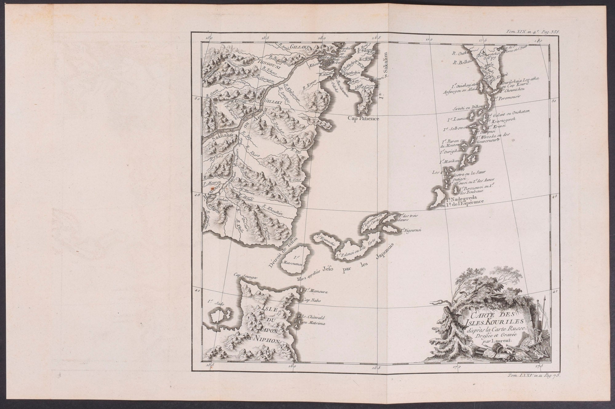 Map of Kuril Islands, Russia