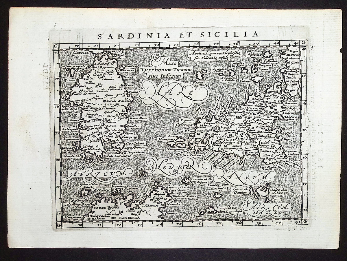 Map of Sardinia and Sicily