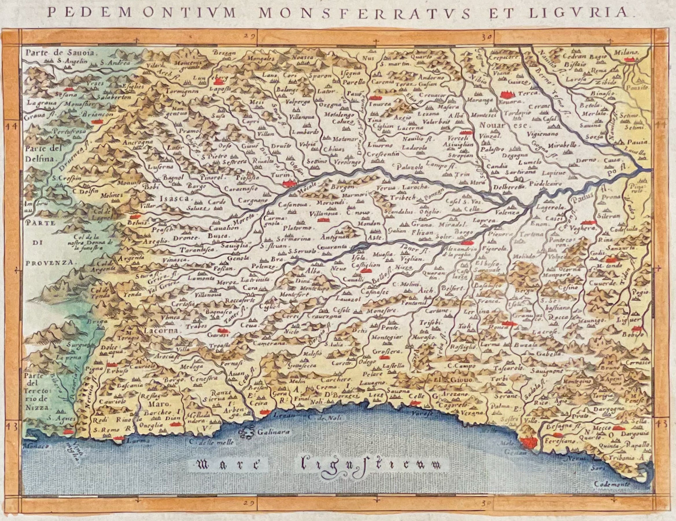 Map of the Region including Genoa, Milan, the Savoie and Provence