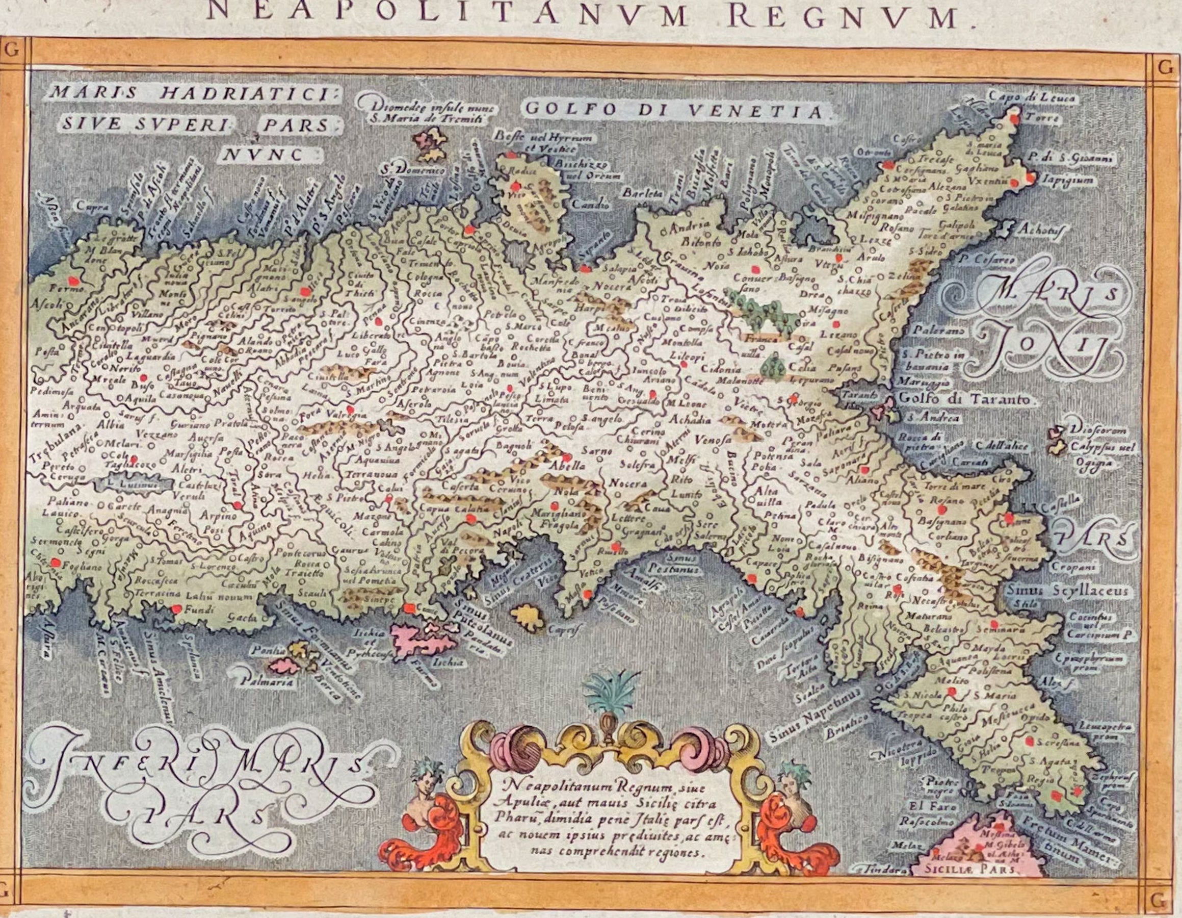 Map of Southern Italy and Naples