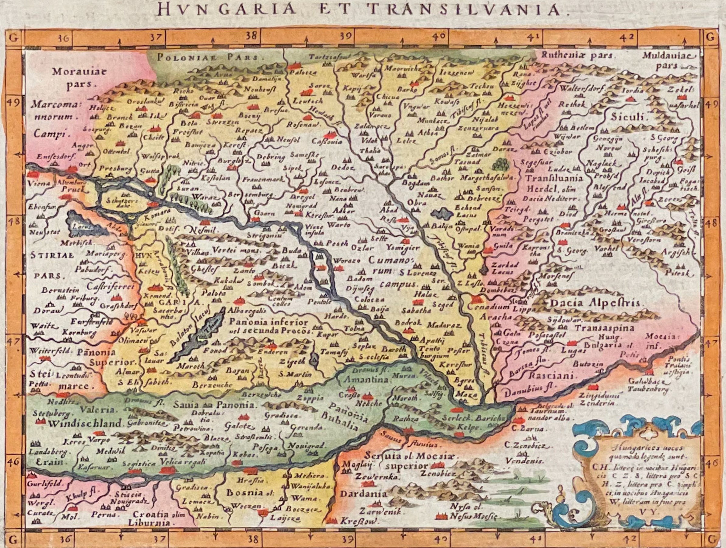 Map of Hungary & Transylvania / Romania