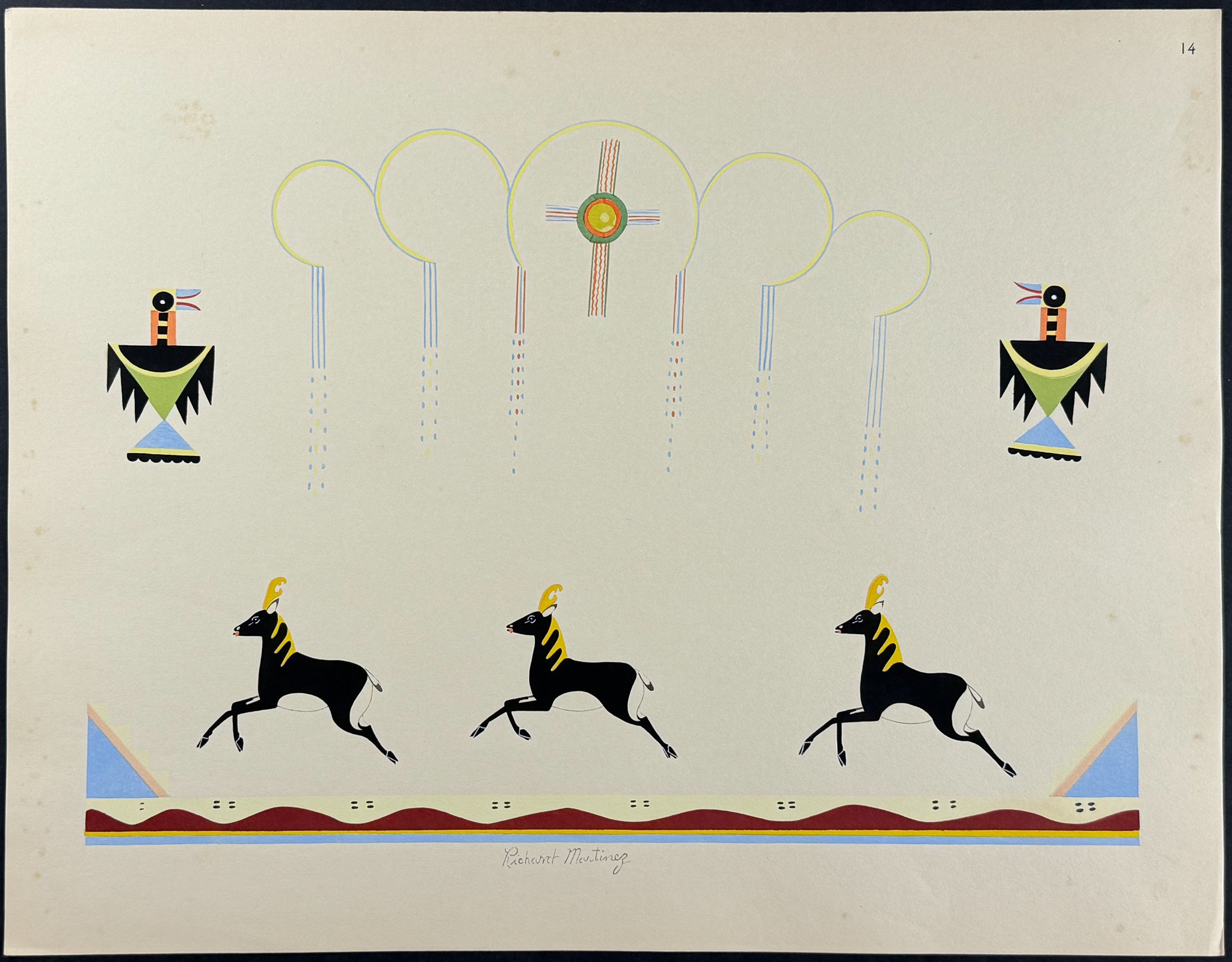 Galloping Deer - drawn by Richard Martinez