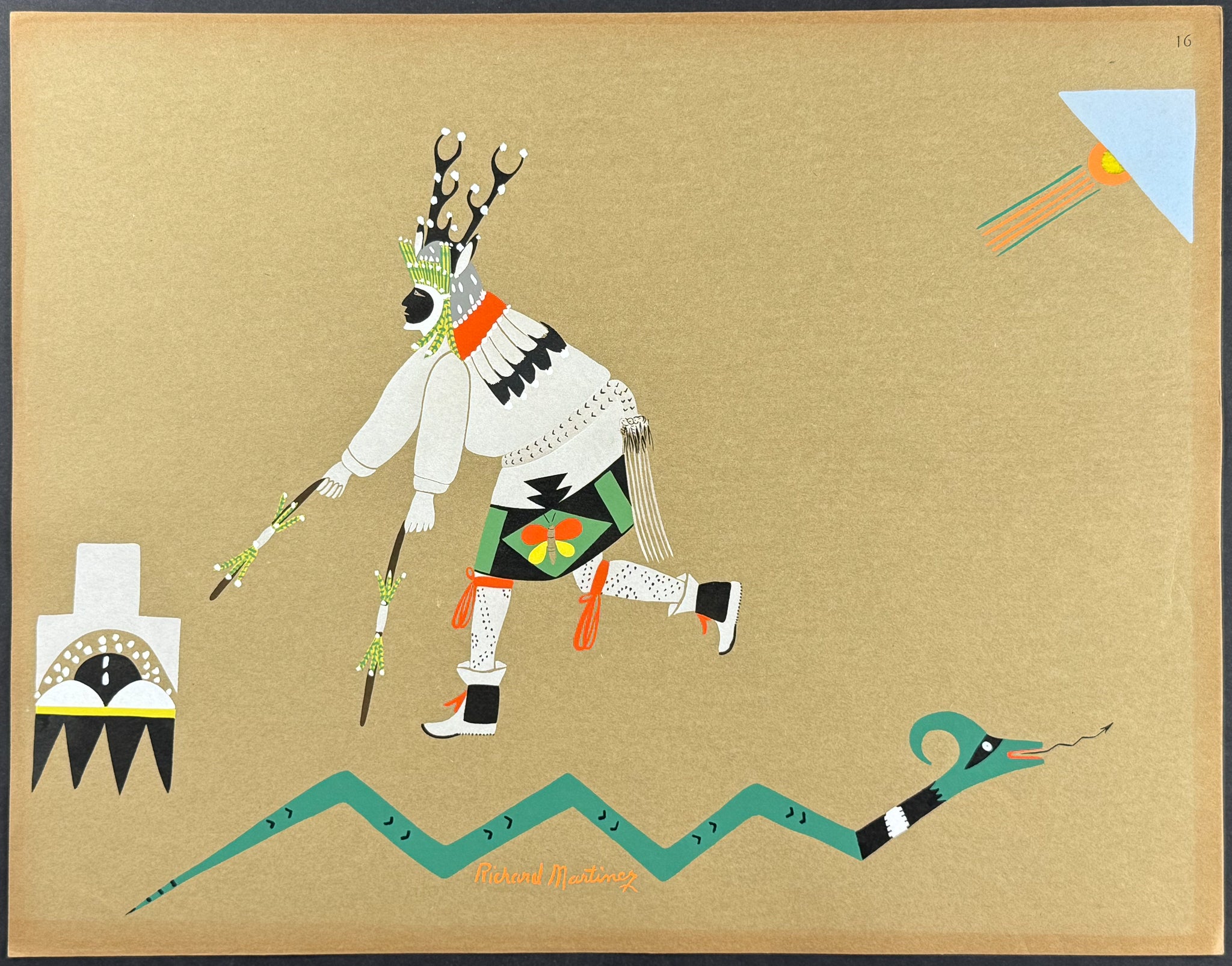 Deer Dancer in Hunter's Dance - drawn by Richard Martinez