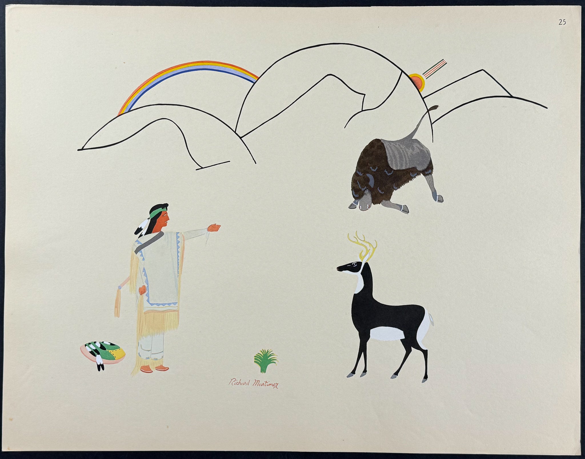 Montezuma Summoning of the Animals from their Caverns - drawn by Richard Martinez