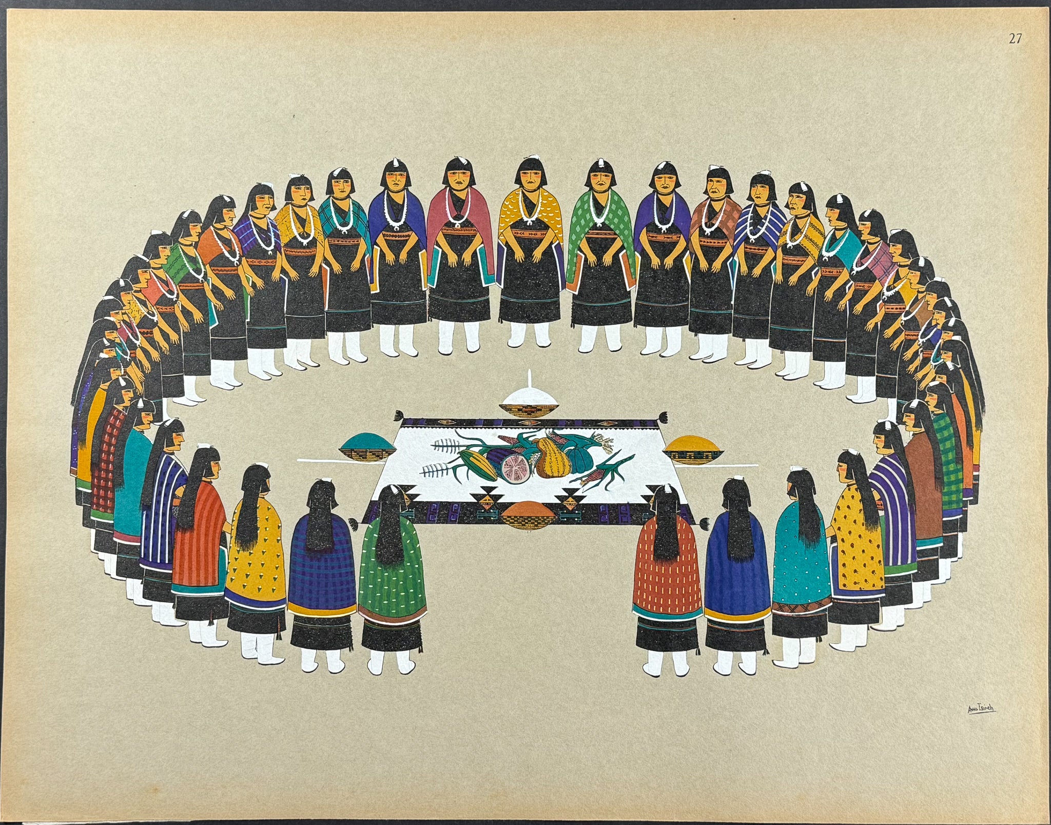 Harvest Festival Dancers - drawn by Alfonso Roybal