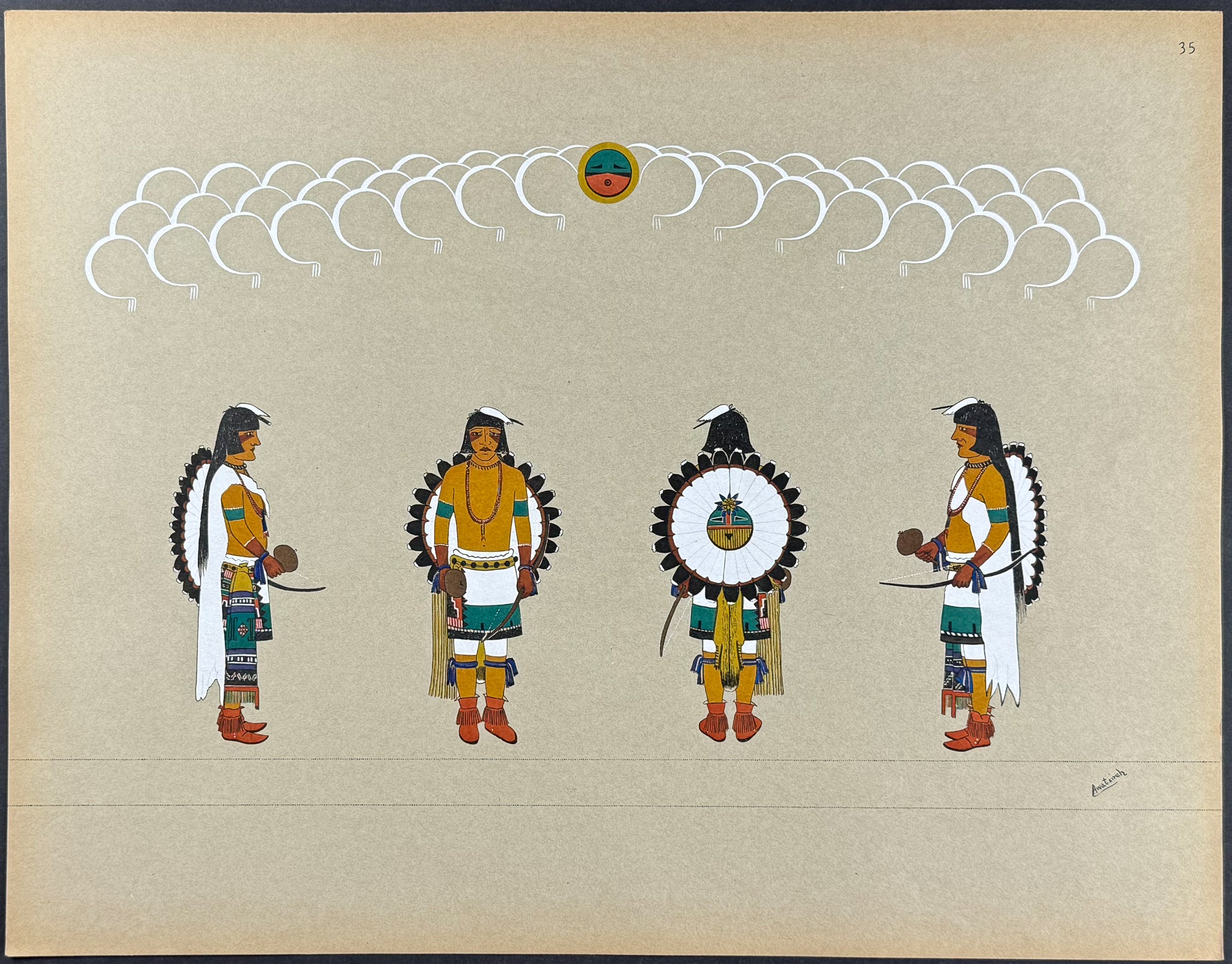 Hunter's Dance - drawn by Awa Tsireh