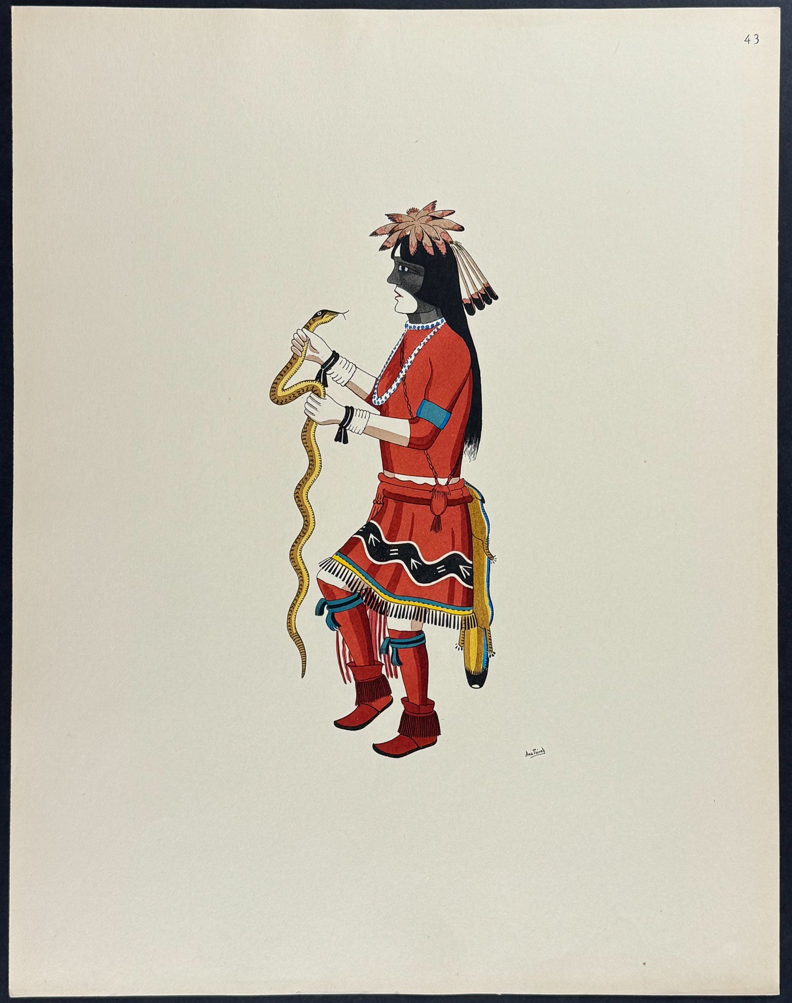 Snake Dance - drawn by Awa Tsireh
