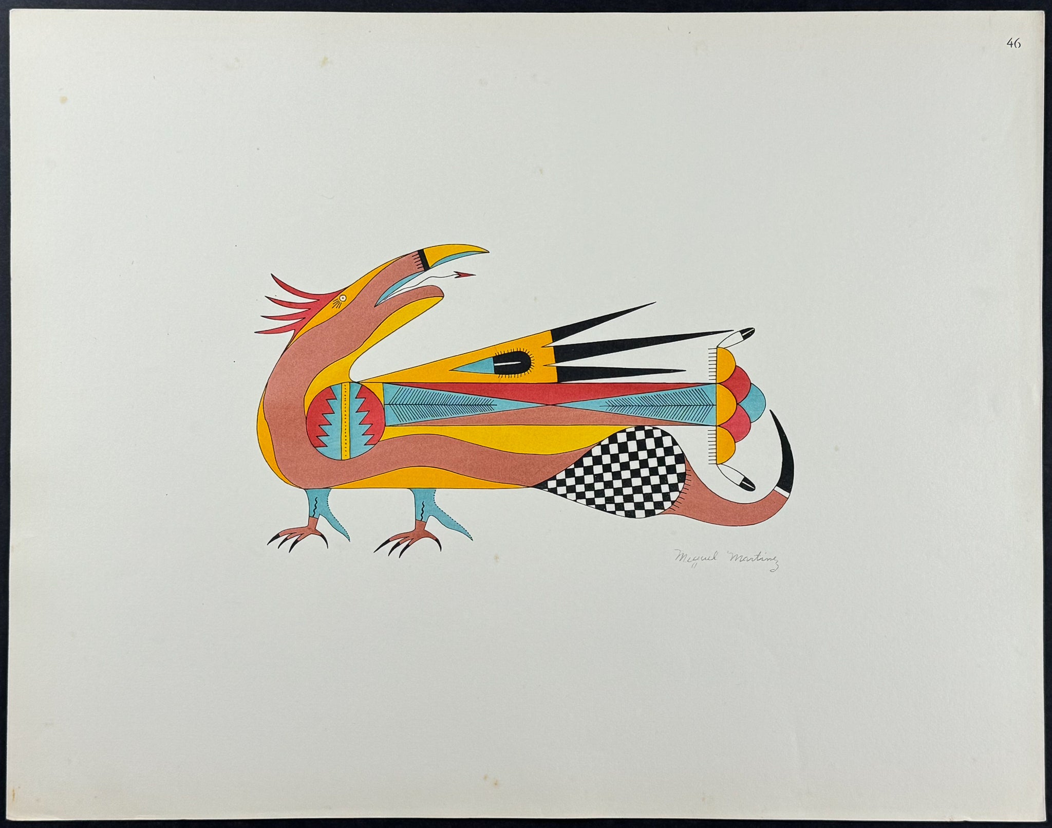 Macaw, Sacred picture of the Snow-bird ceremony - drawn by Miguel Martinez