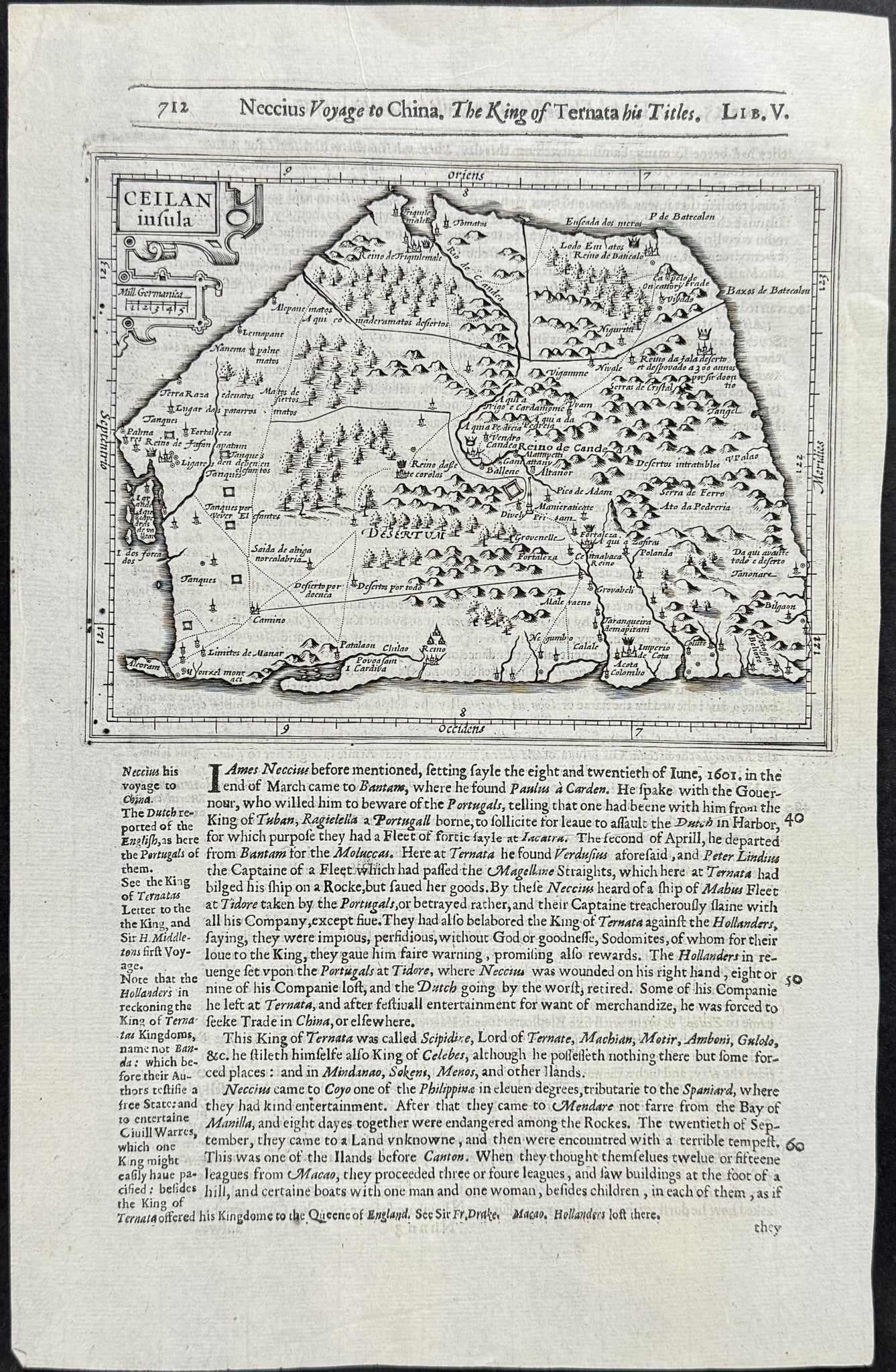 Map of Ceylon or Sri Lanka