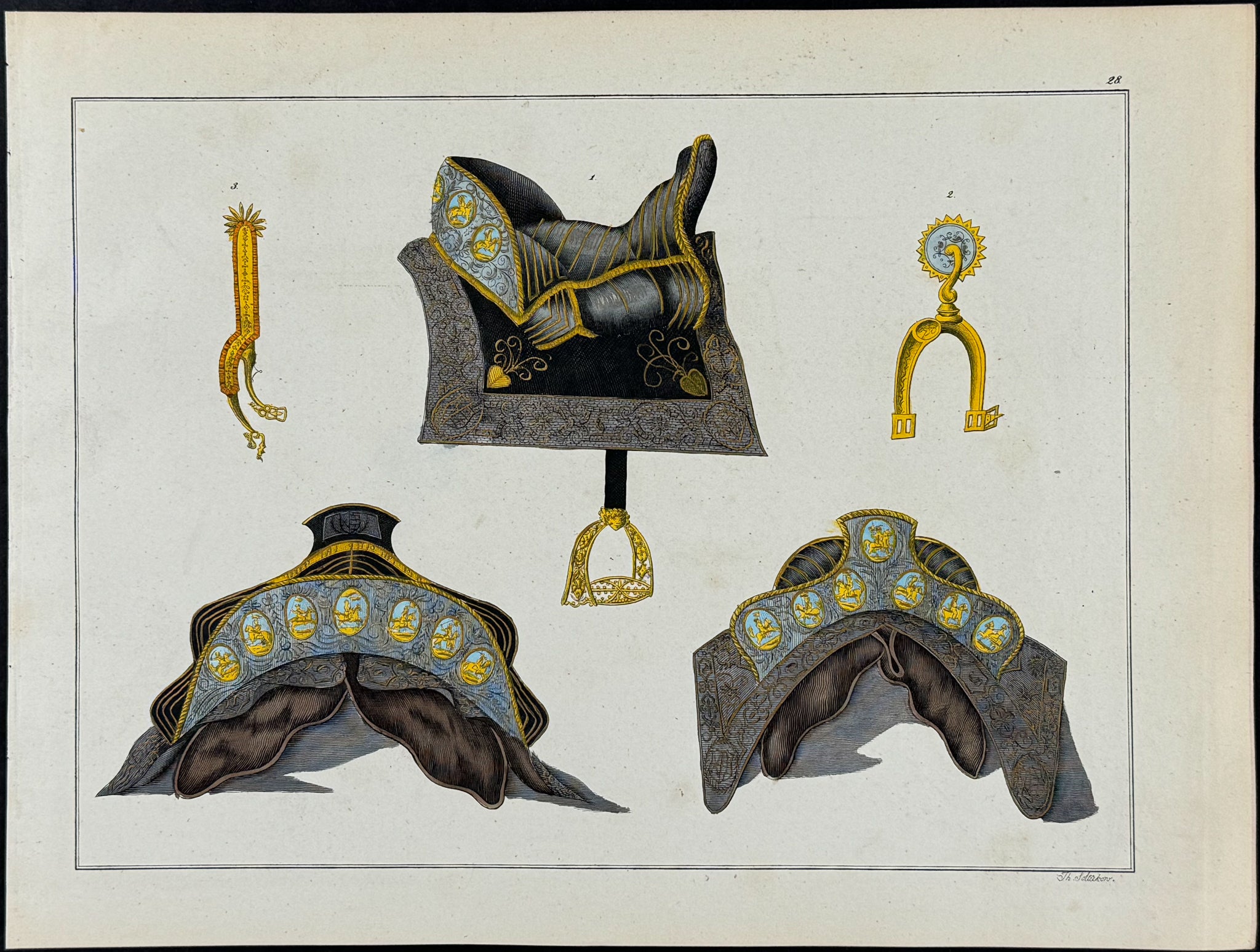 Horse Saddle, Stirrups, & Spur