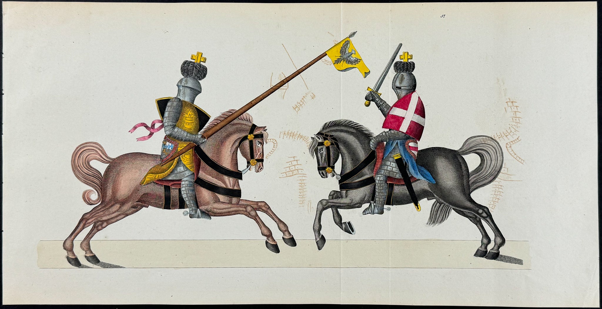 Dueling Knights on Horses