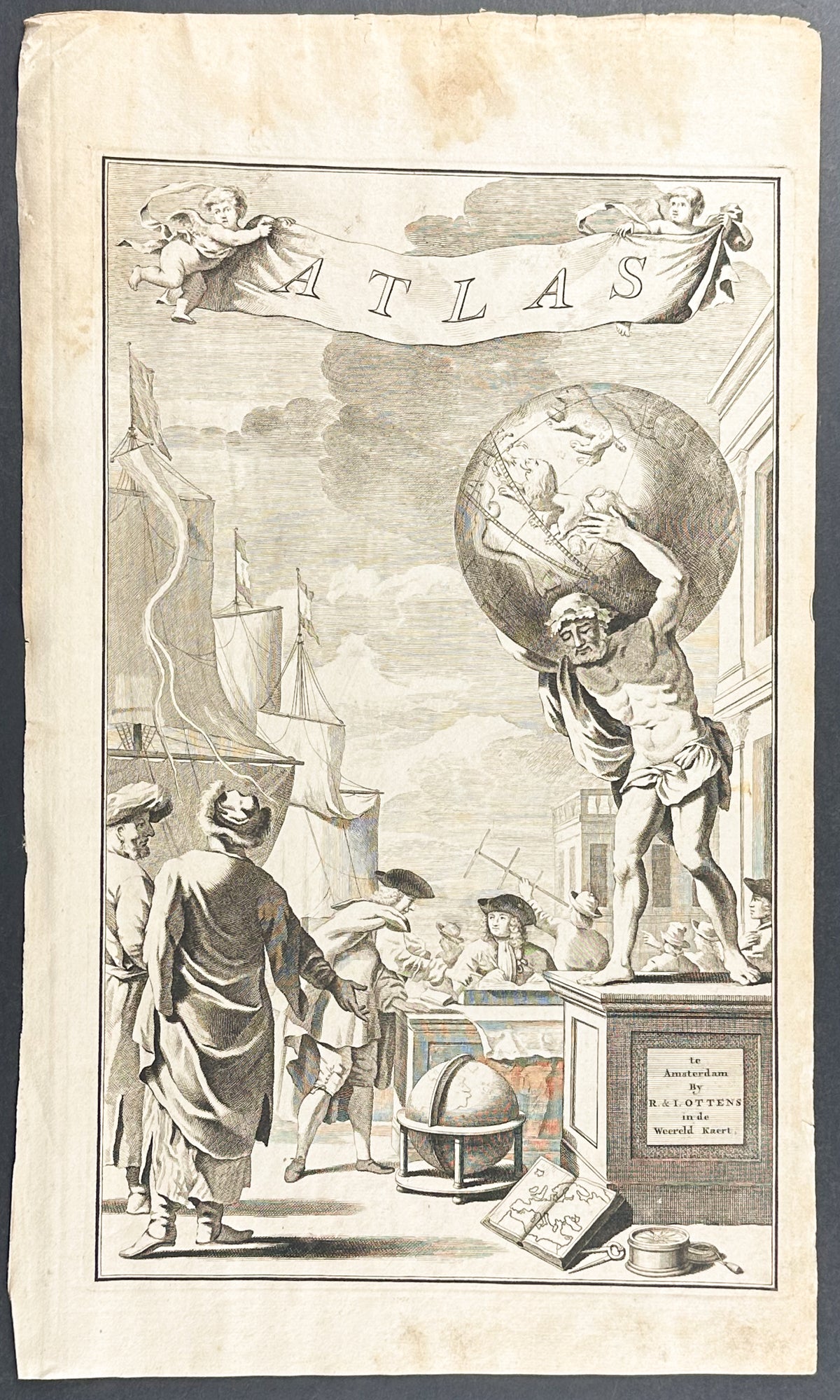Frontispiece - Globe shown from Polar Projection on Hercules's Shoulders