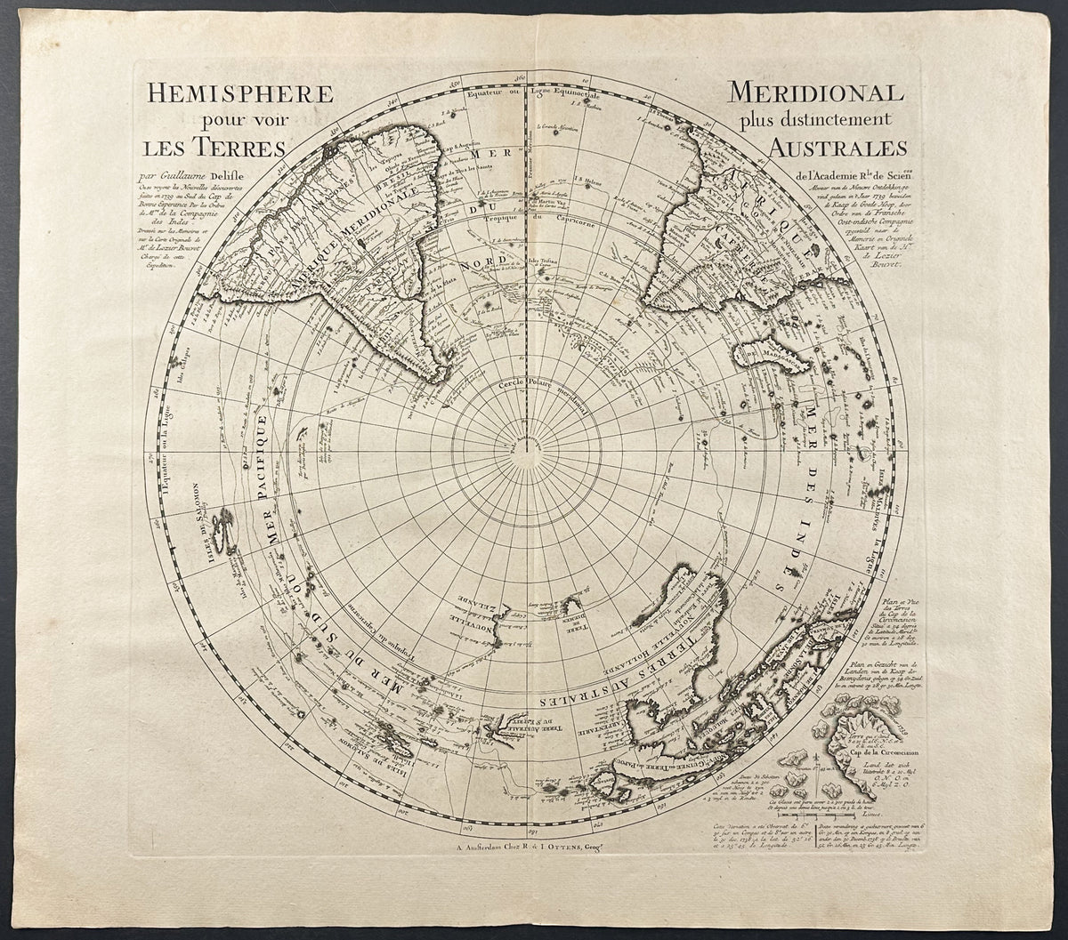 Map of the Southern Hemisphere, South America, Africa, Australia, etc. 