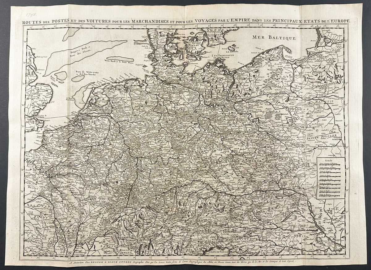 Map of Trade Routes in Central Europe including Germany, the Netherlands, etc.