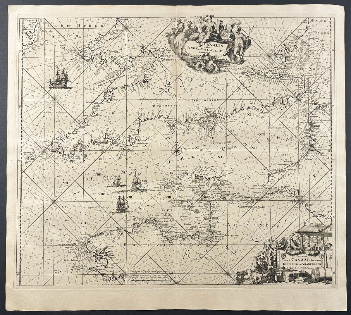 Map of the English Channel, including parts of England and France