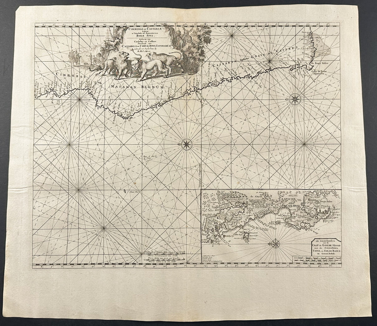 Map of the Southwestern Coast of Africa with an inset of a map of Cape Town