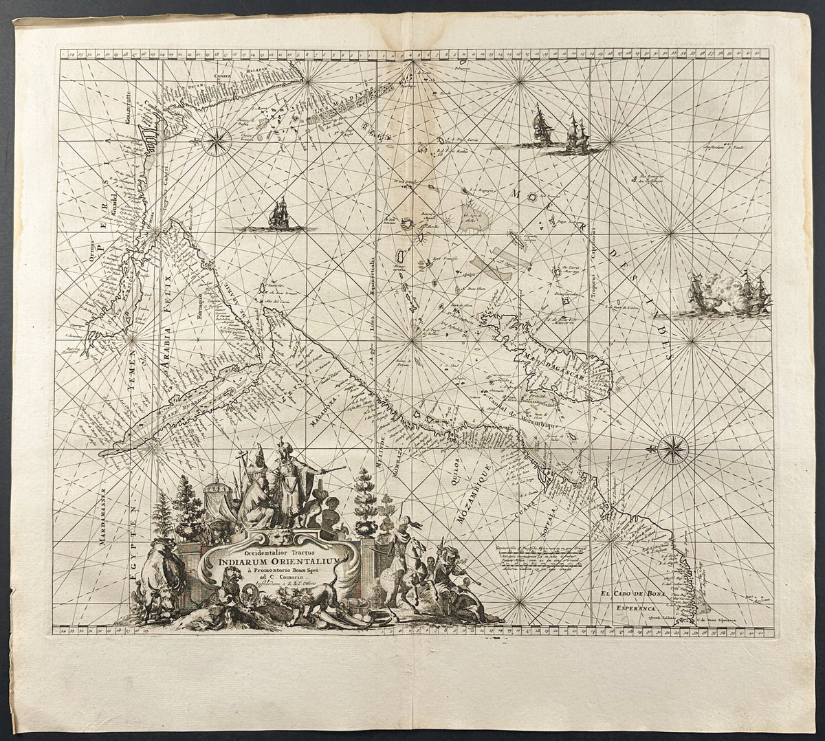 Map of the Western Indian Ocean, including Africa, Arabia, Madagascar, etc.