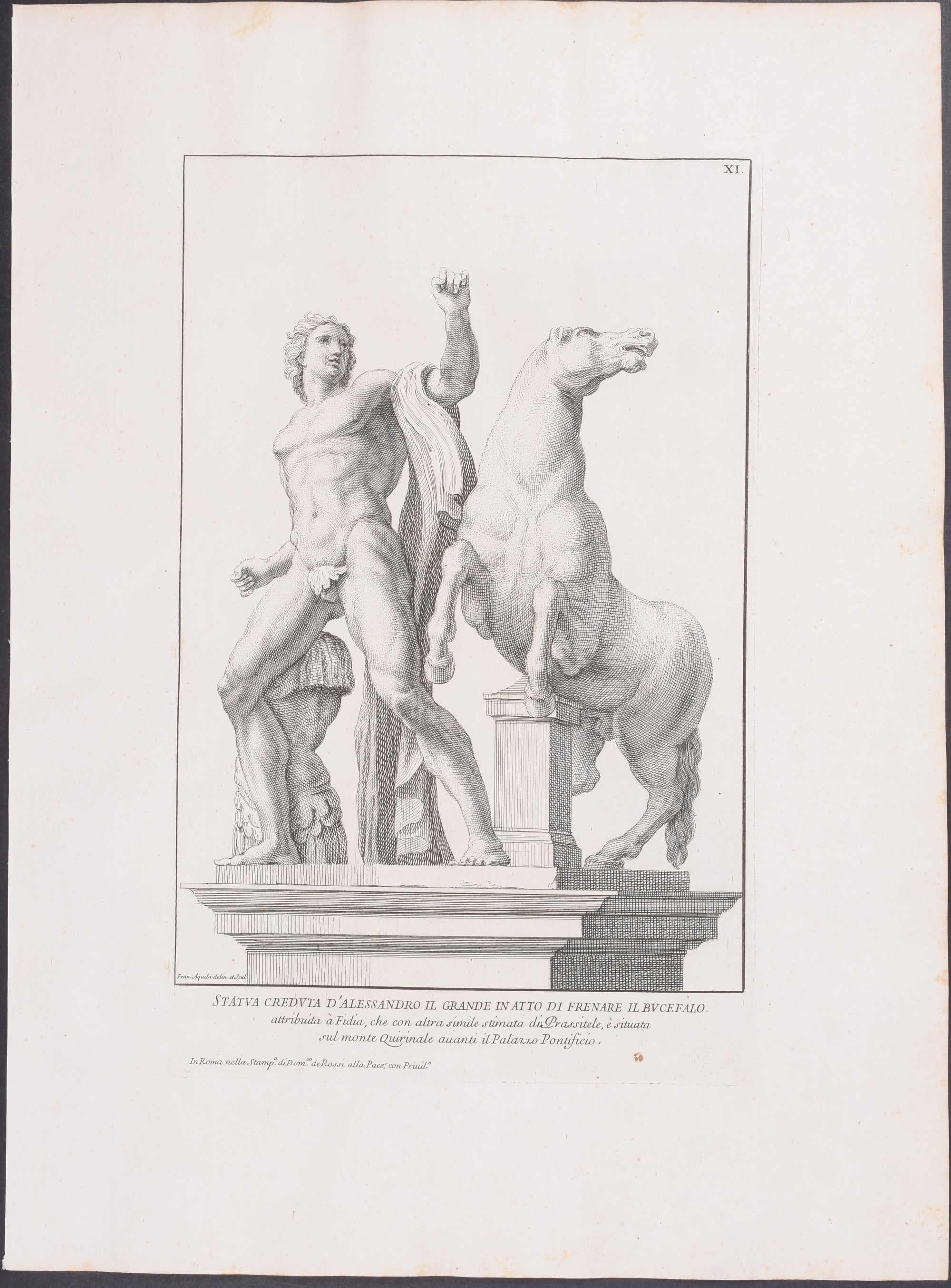 Nude Statue - Marmo Egizzio nero dell'Eroe Aventino figliuolo d'Ercole
