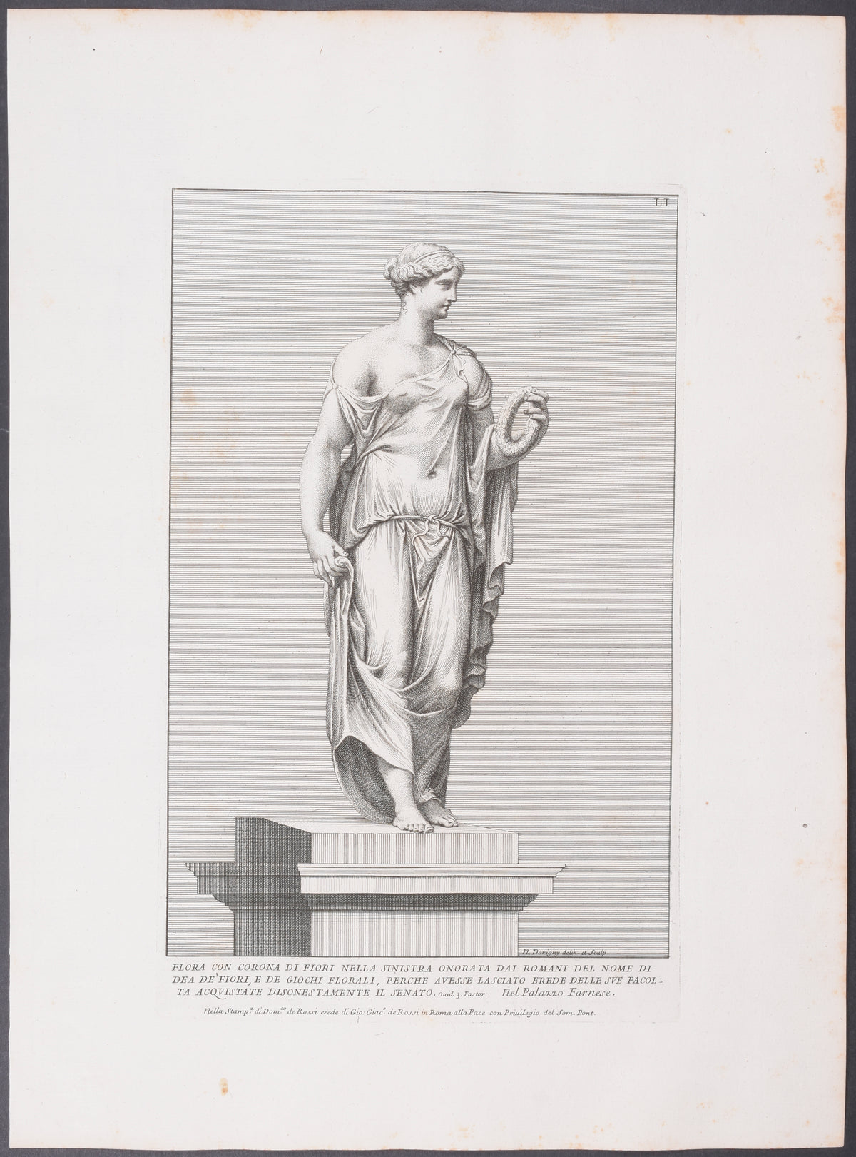 Nude Statue - Flora con Corona di Fiori