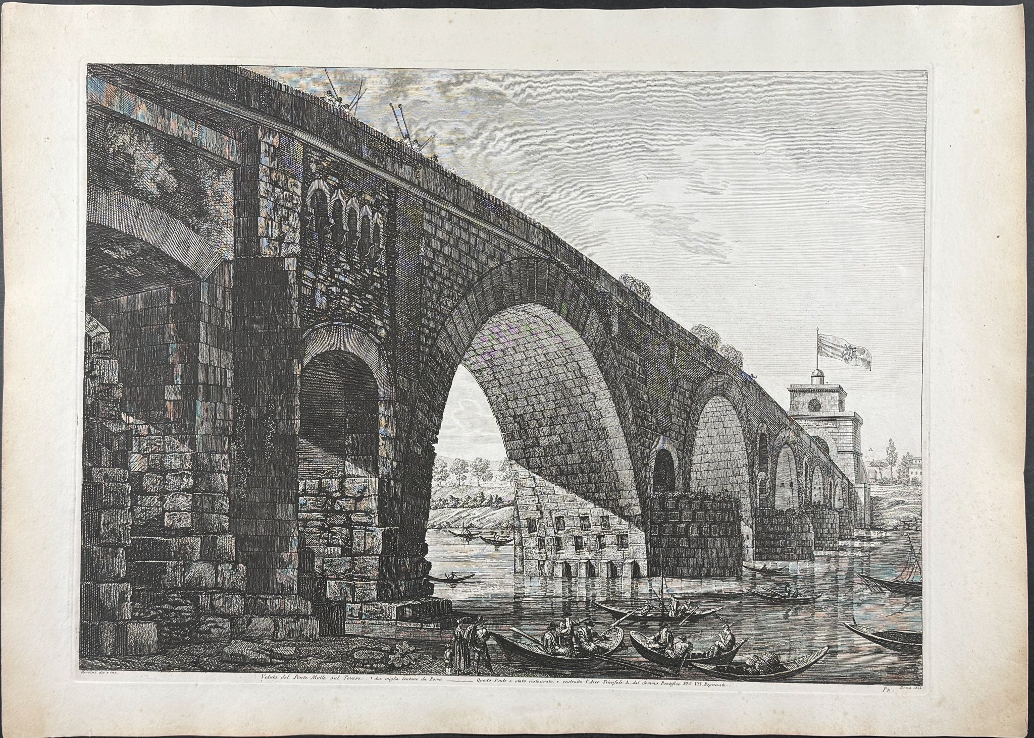 Veduta del Ponte Molle sul Tevere