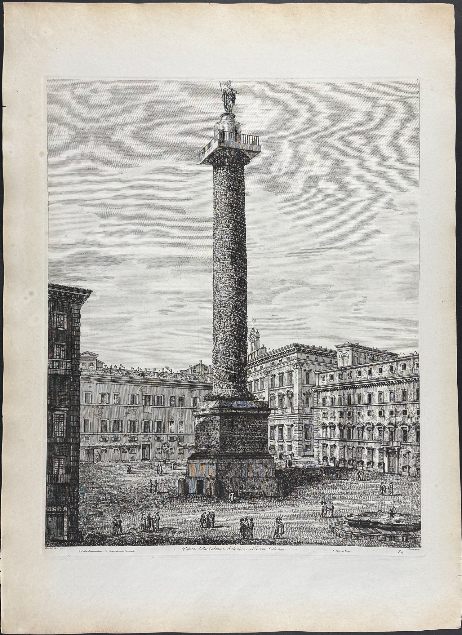 Veduta della Colonna Antonina, sia Piazza Colonna