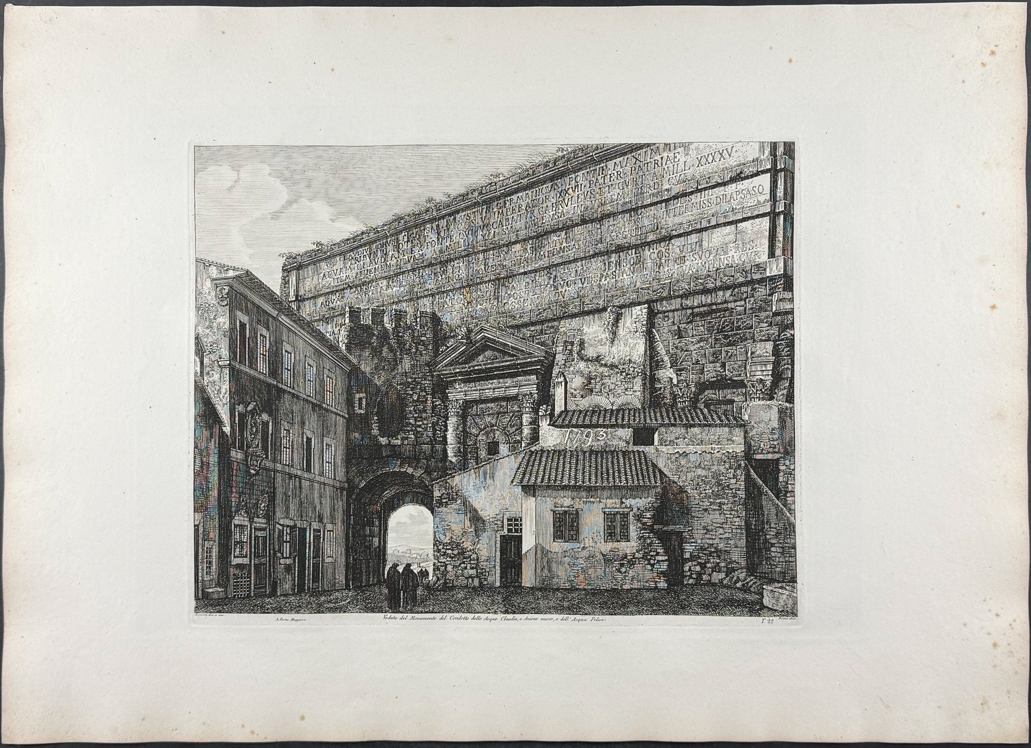 Veduta del Monumento del Condotto delle Acque Claudia, e Anione nuevo, e dell'Acqua Felice