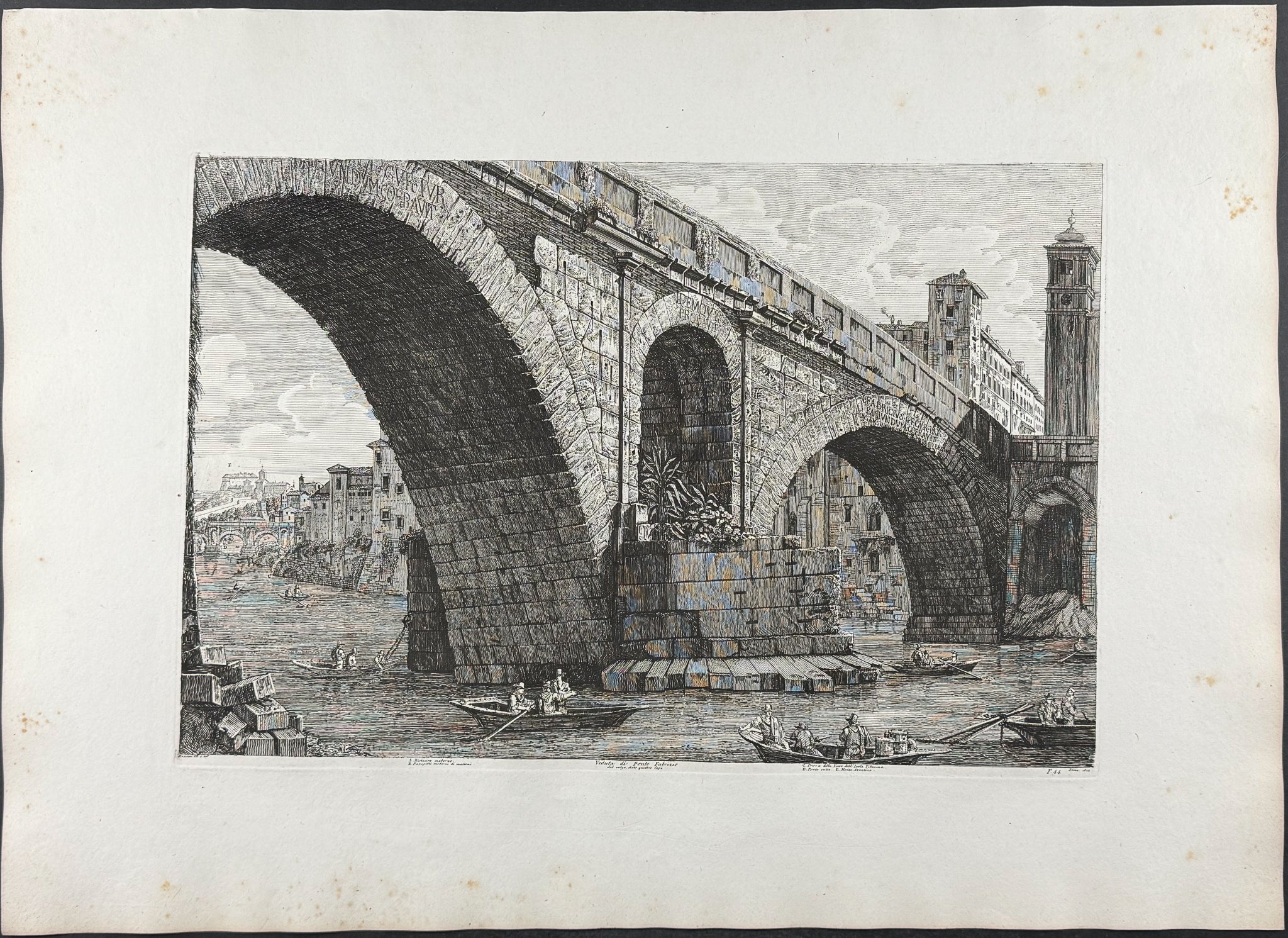 Veduta di Ponte Fabrizio del vulgo, detto quatto Capi