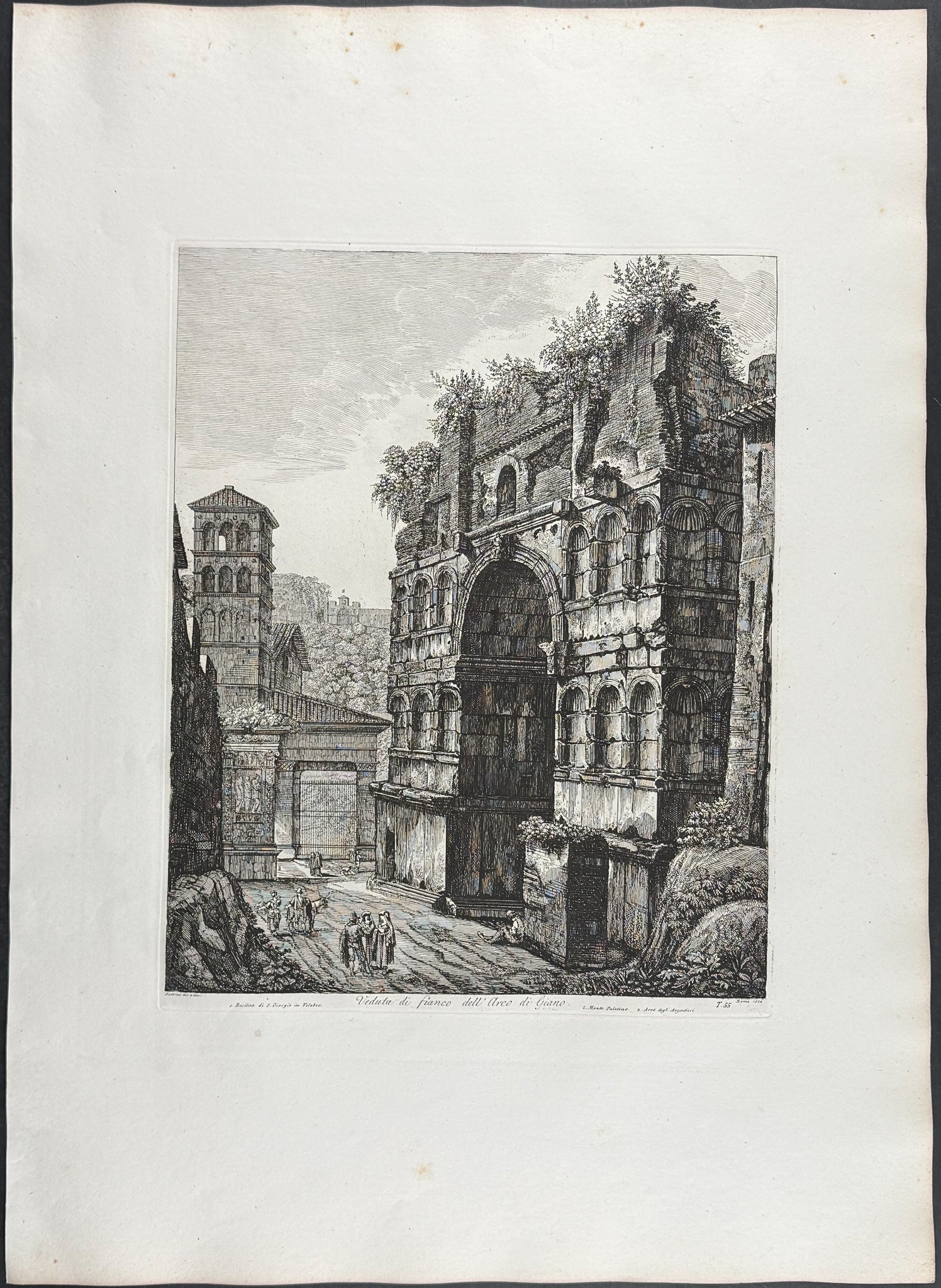 Veduta di fianco dell'Arco di Giano