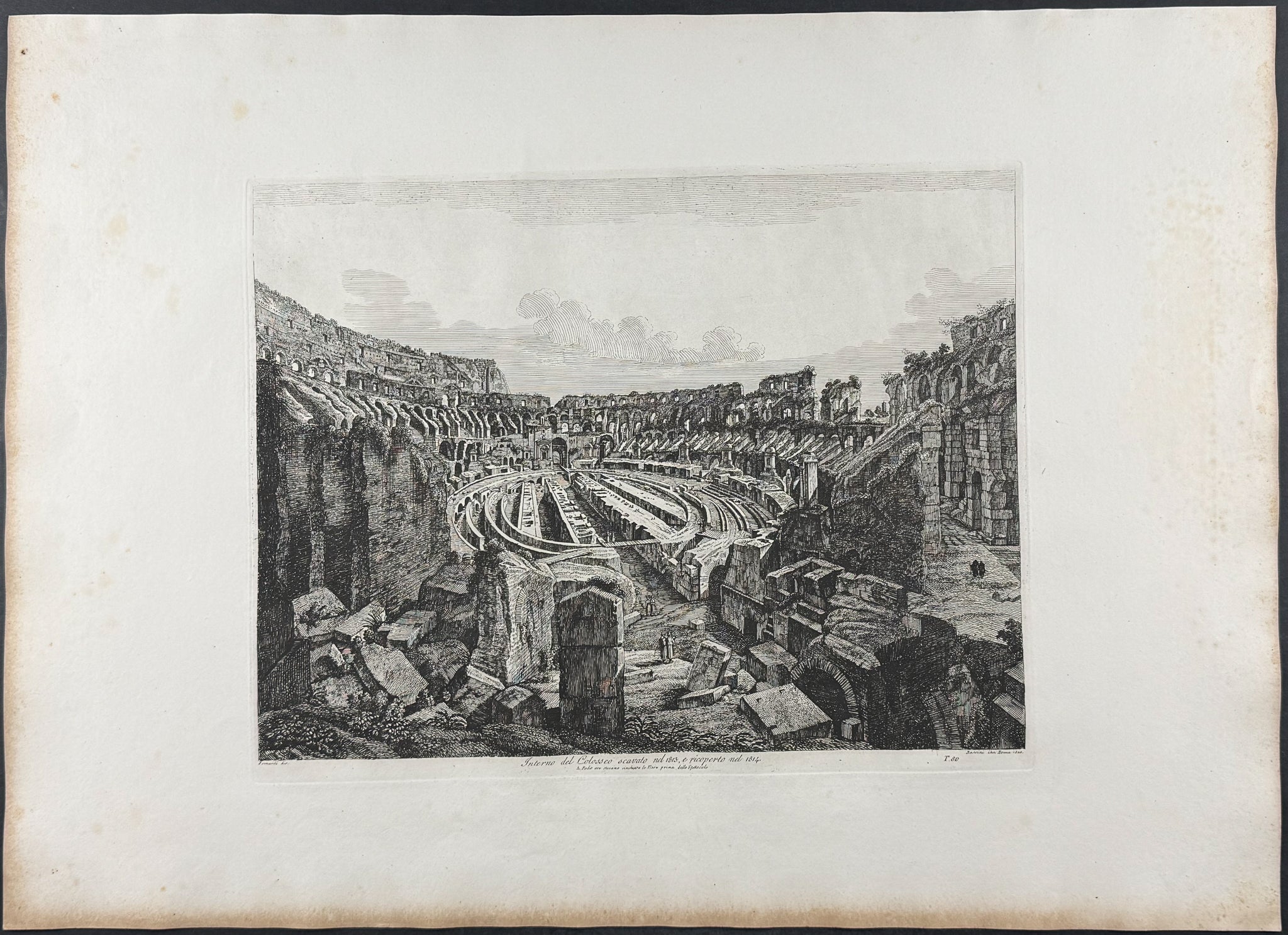 Colosseum - Interno del Colosseo scavato nel 1813, e ricoperto nel 1814