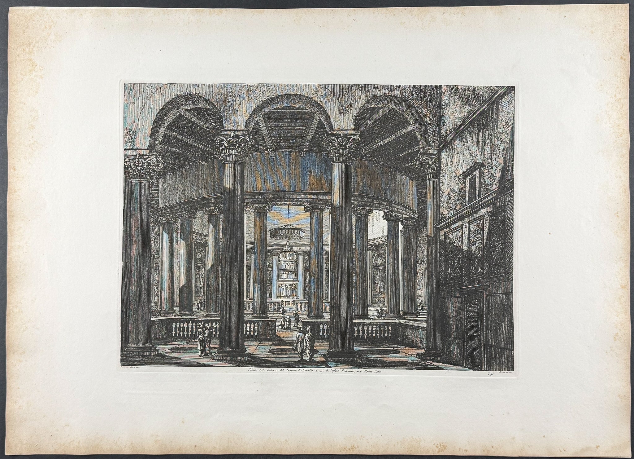 Veduta dell'Interno del Tempio di Claudio, in aggi S. Stefano Rotondo, sul Monte Celio