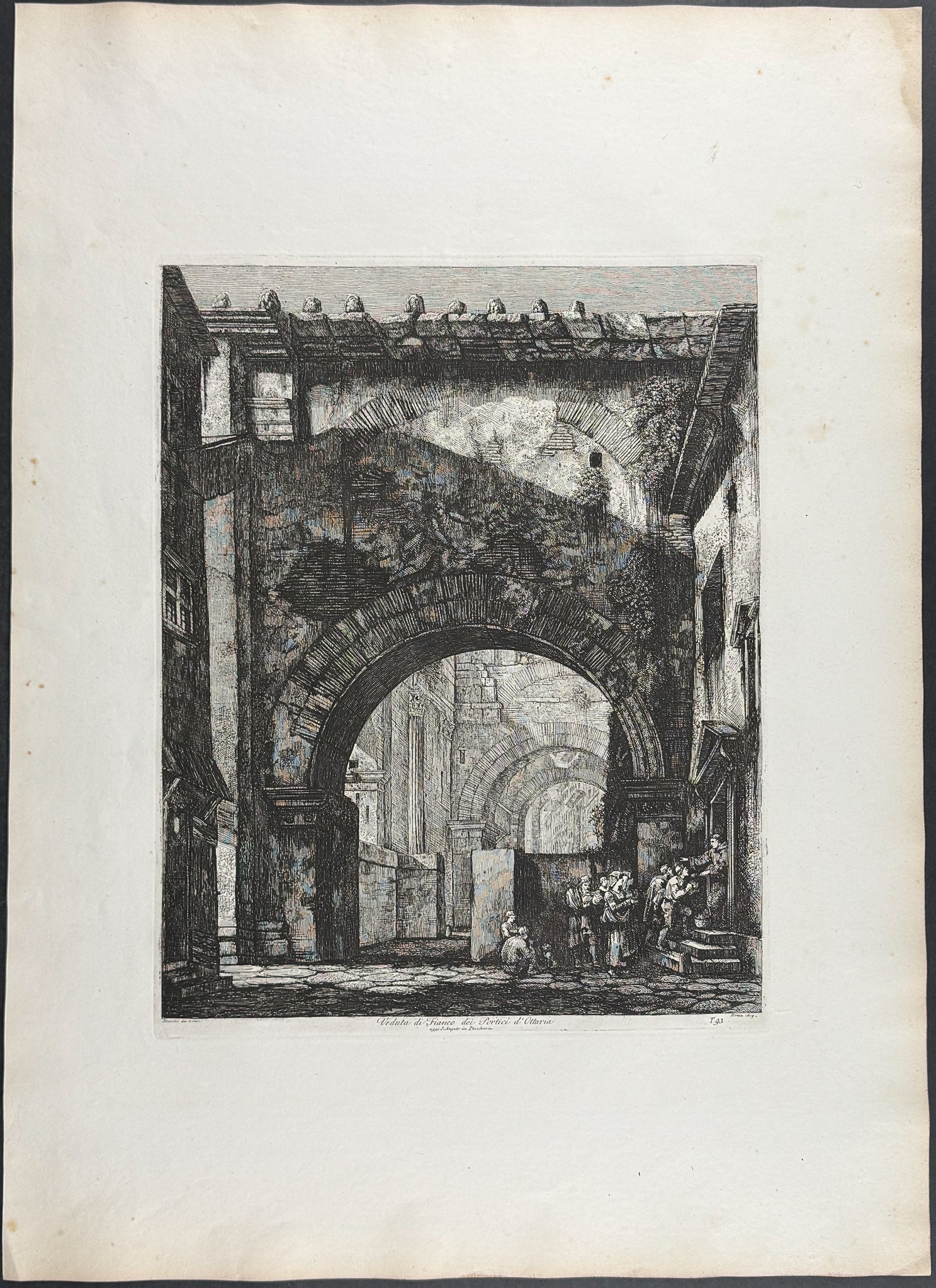 Veduta di Fianco dei Portici d'Ottavia aggi S. Angelo in Pescharia