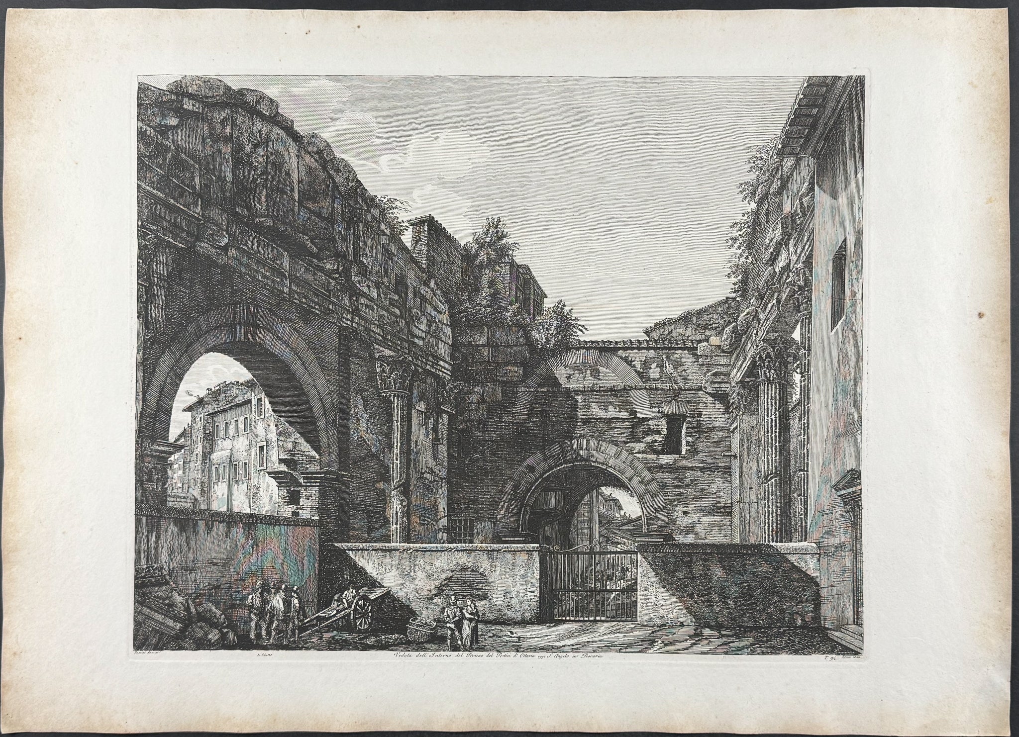 Veduta dell'Interno del Pronao del Portici d'Ottavia aggi S. Angelo in Pescaria