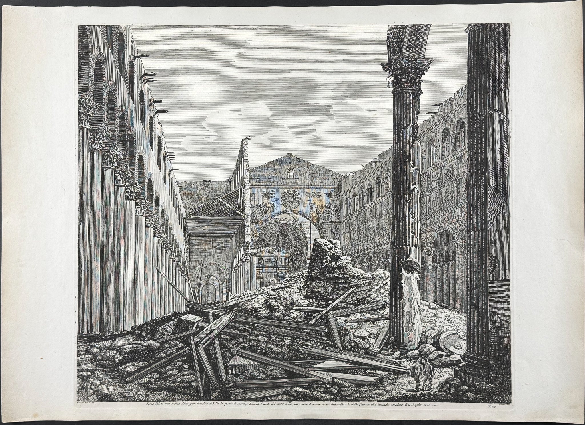 Terza Veduta della rovina della gran Basilica di S. Paolo fuoi le mura..