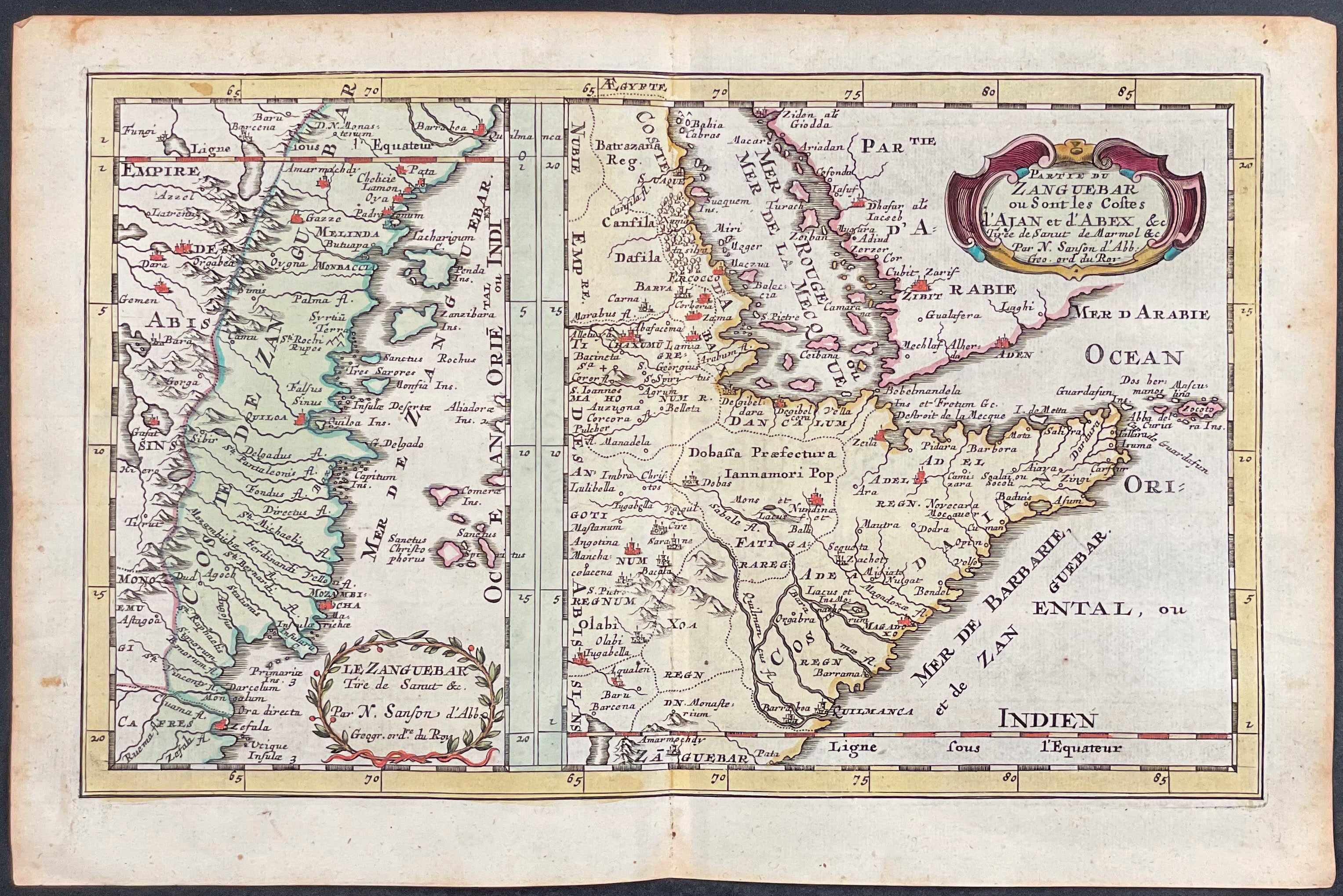 Map of East Africa - Zanguebar or Swahili Coast
