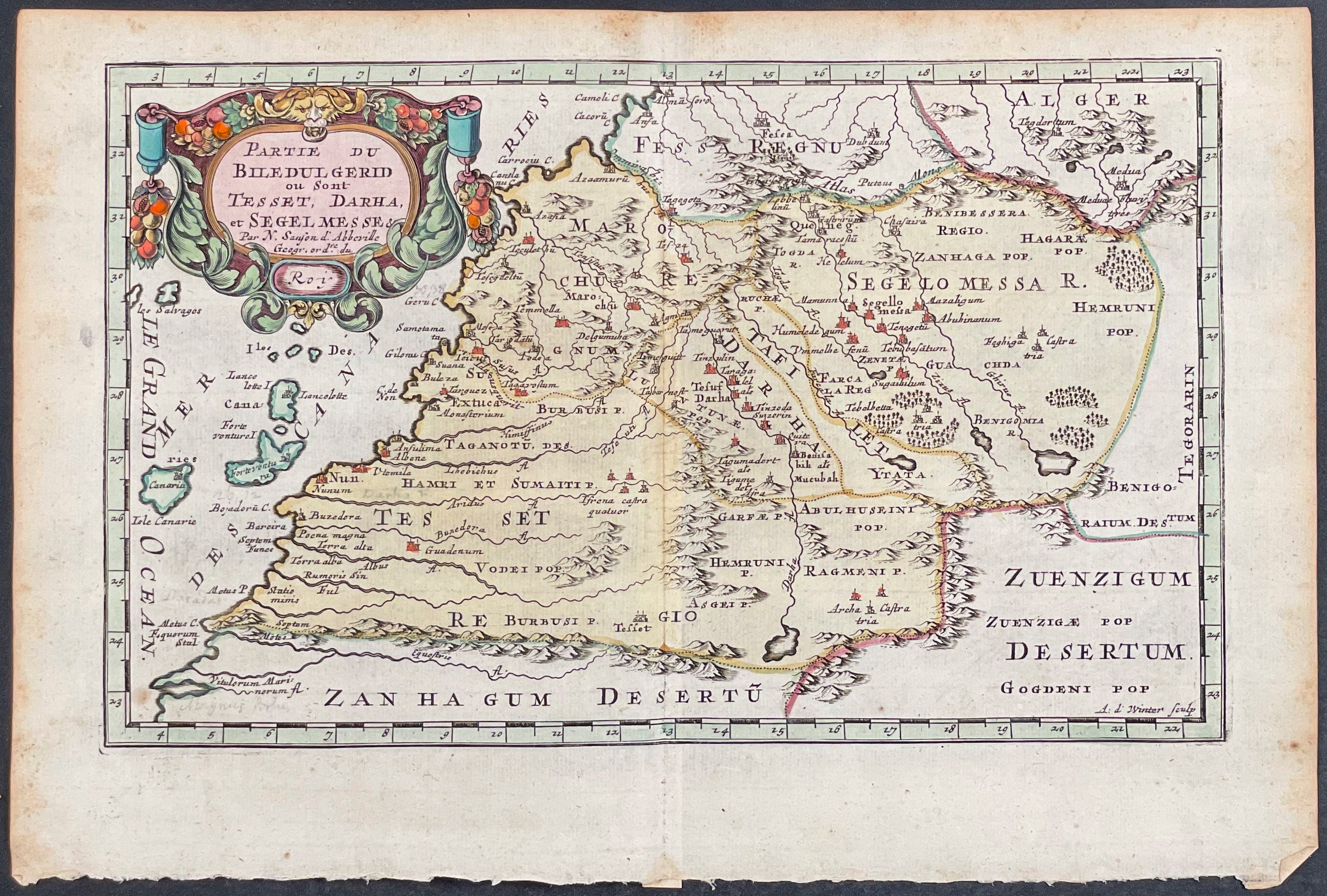 Map of the area around Morocco