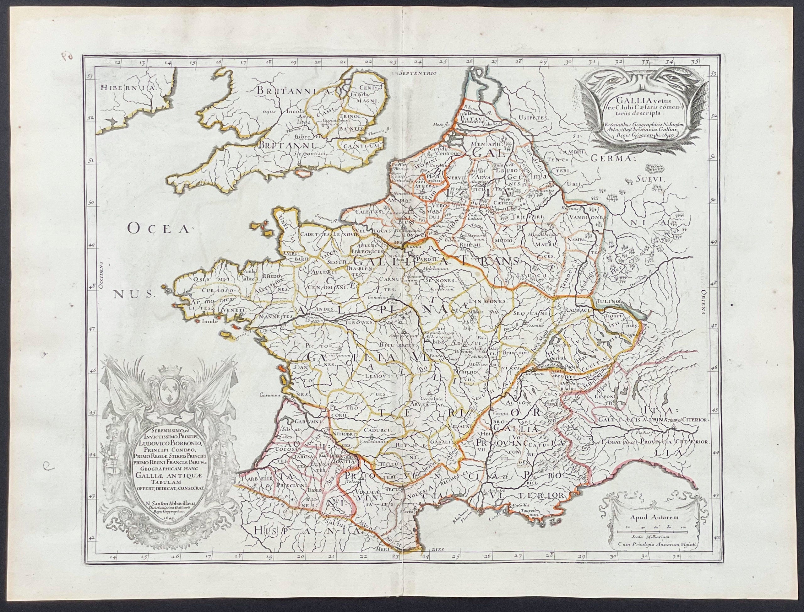 Map of France in the years of Julius Caeser