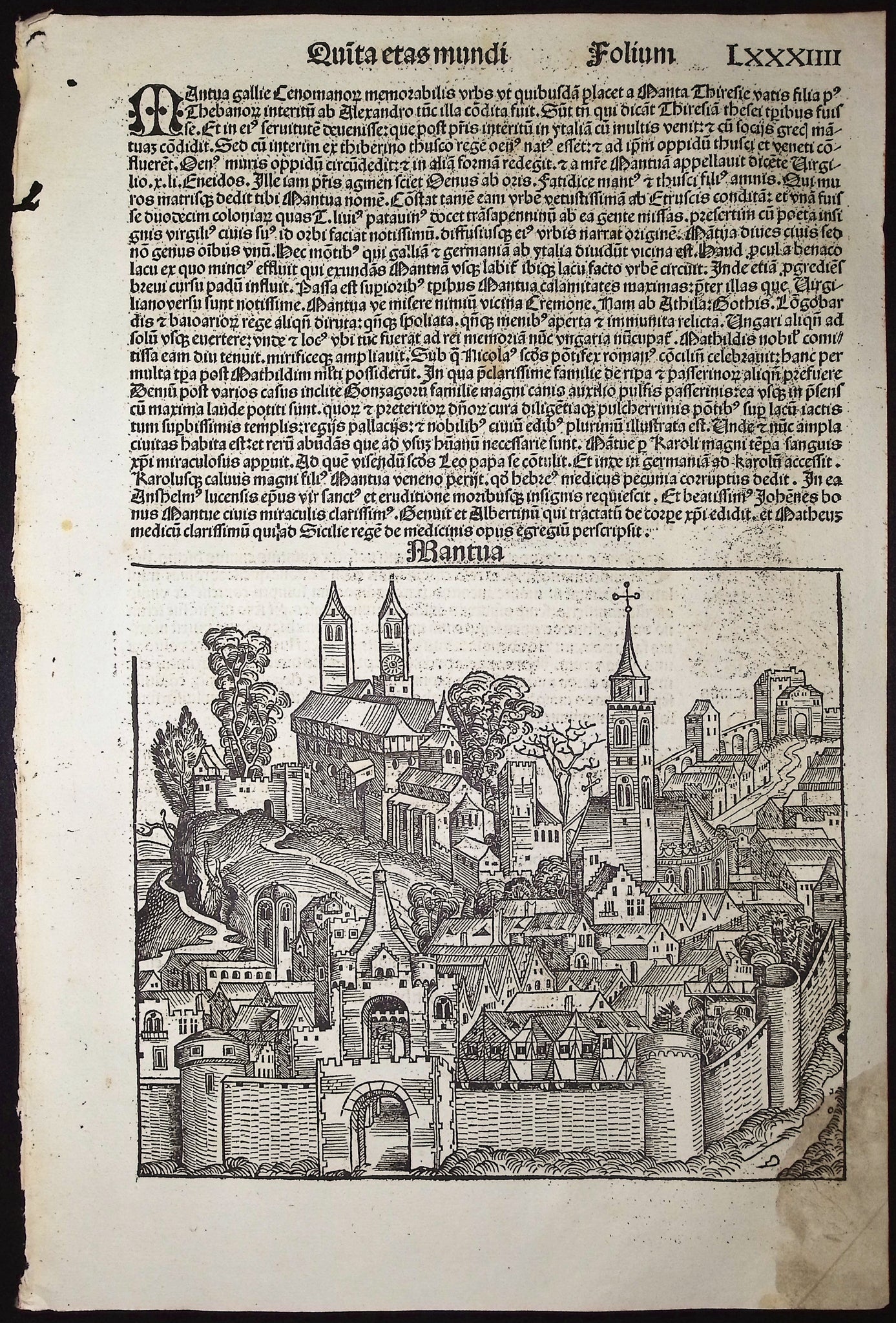 View of Mantua / Verso: Religious & Historic People