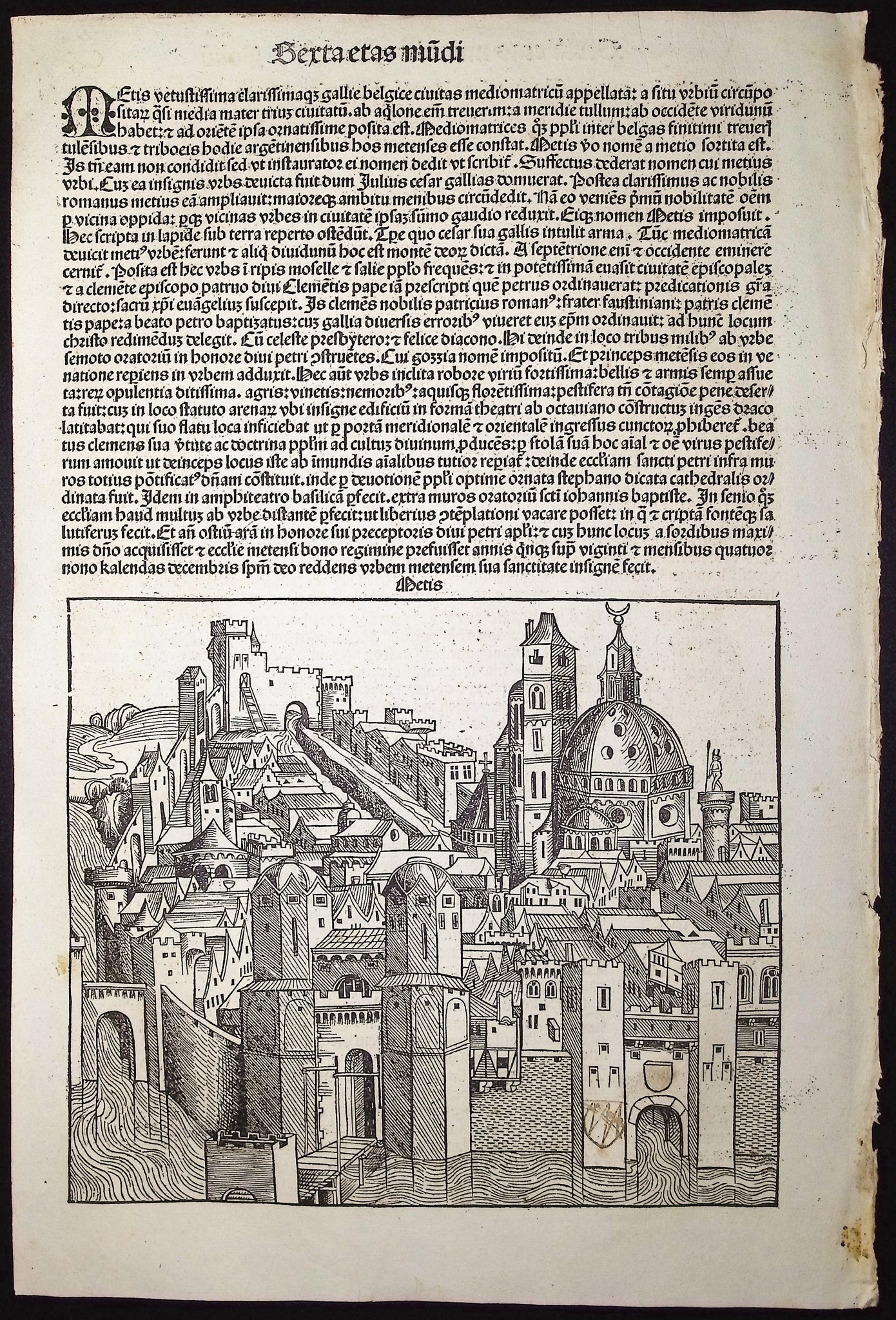 View of Metz, France / Verso: Religious Figures