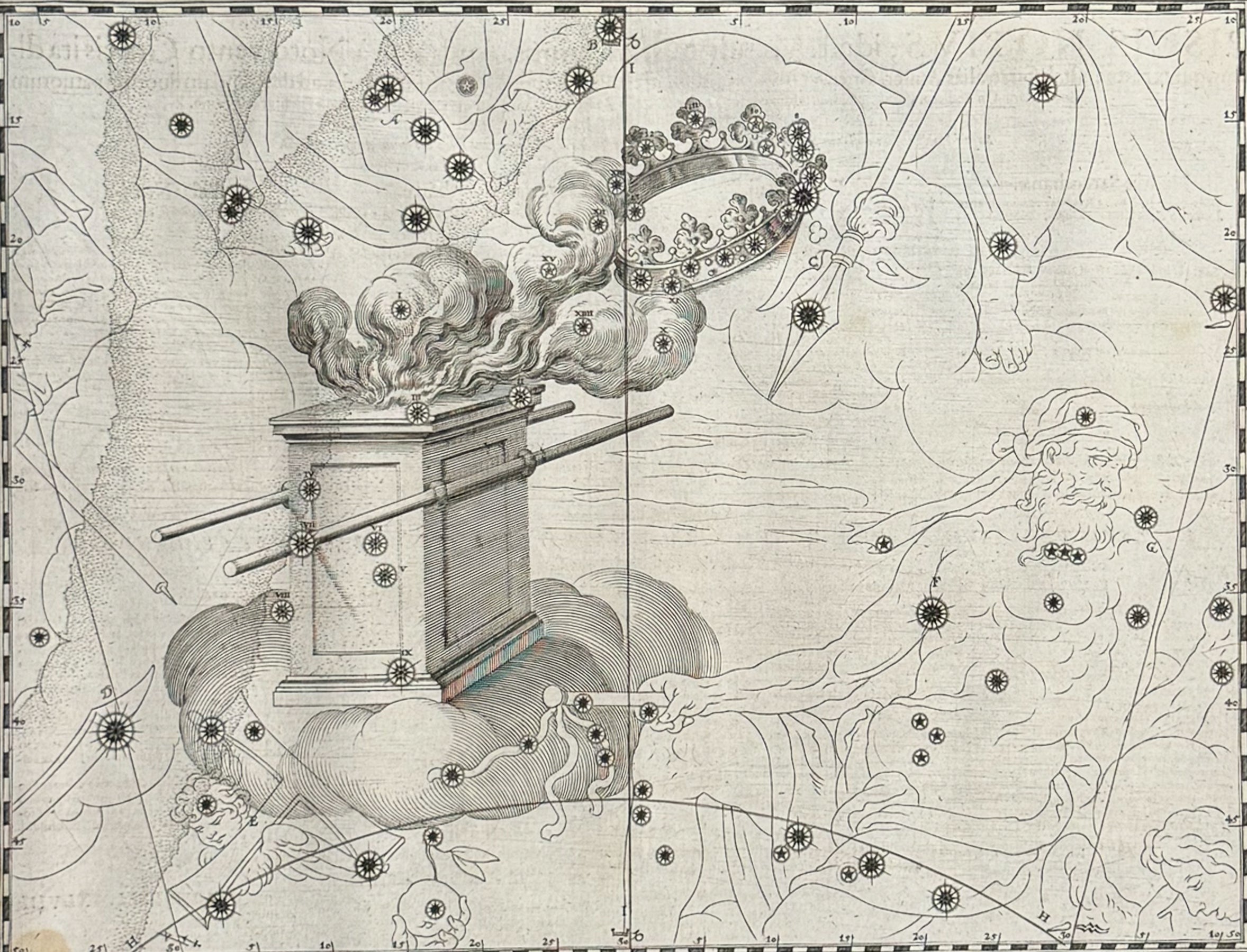 Christianized Constellation of Ara & Corona Australis (Altar of offerings & Crown of King Solomon)