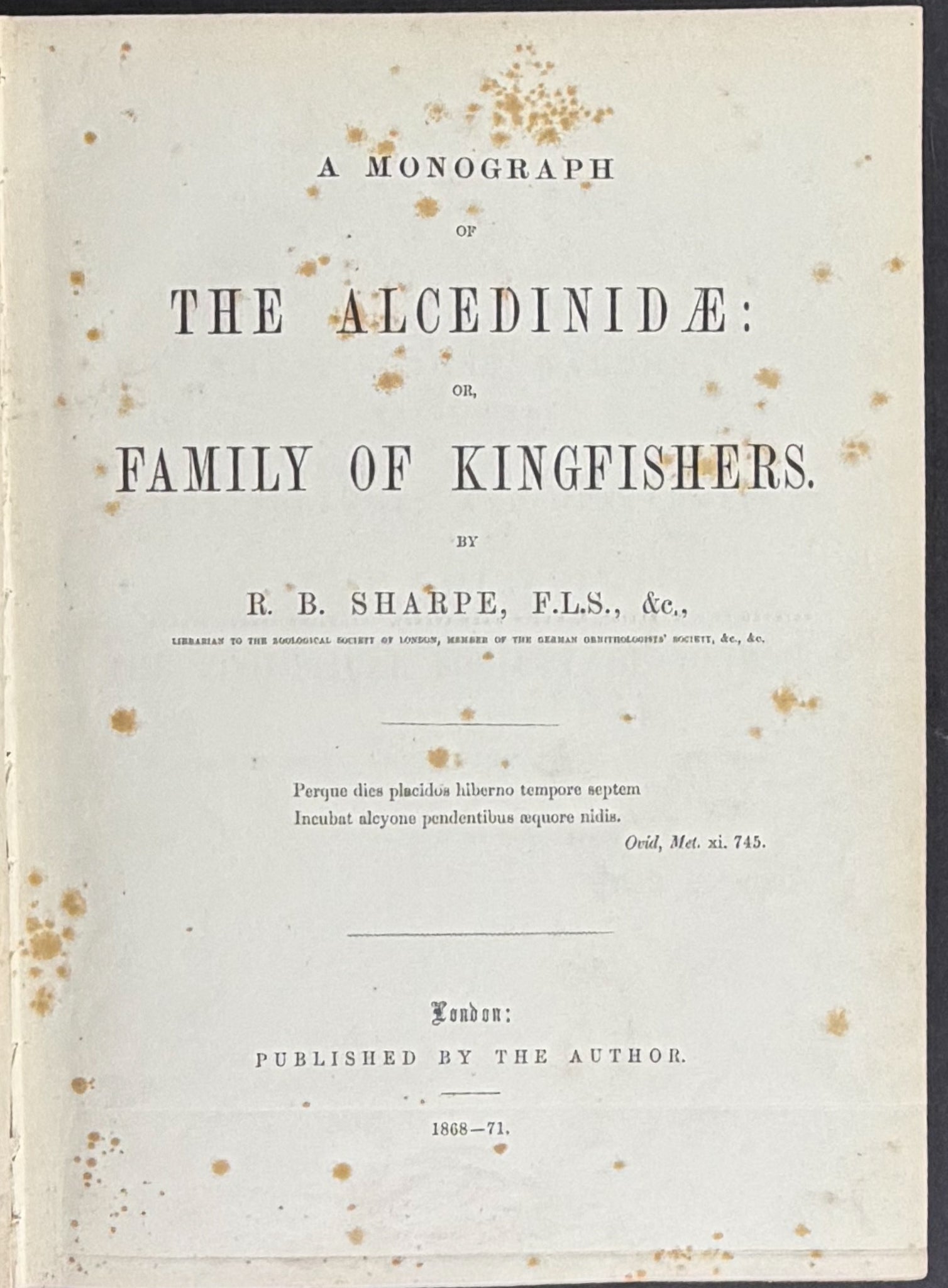 A Monograph of the Alcedinidae: or, Family of Kingfishers