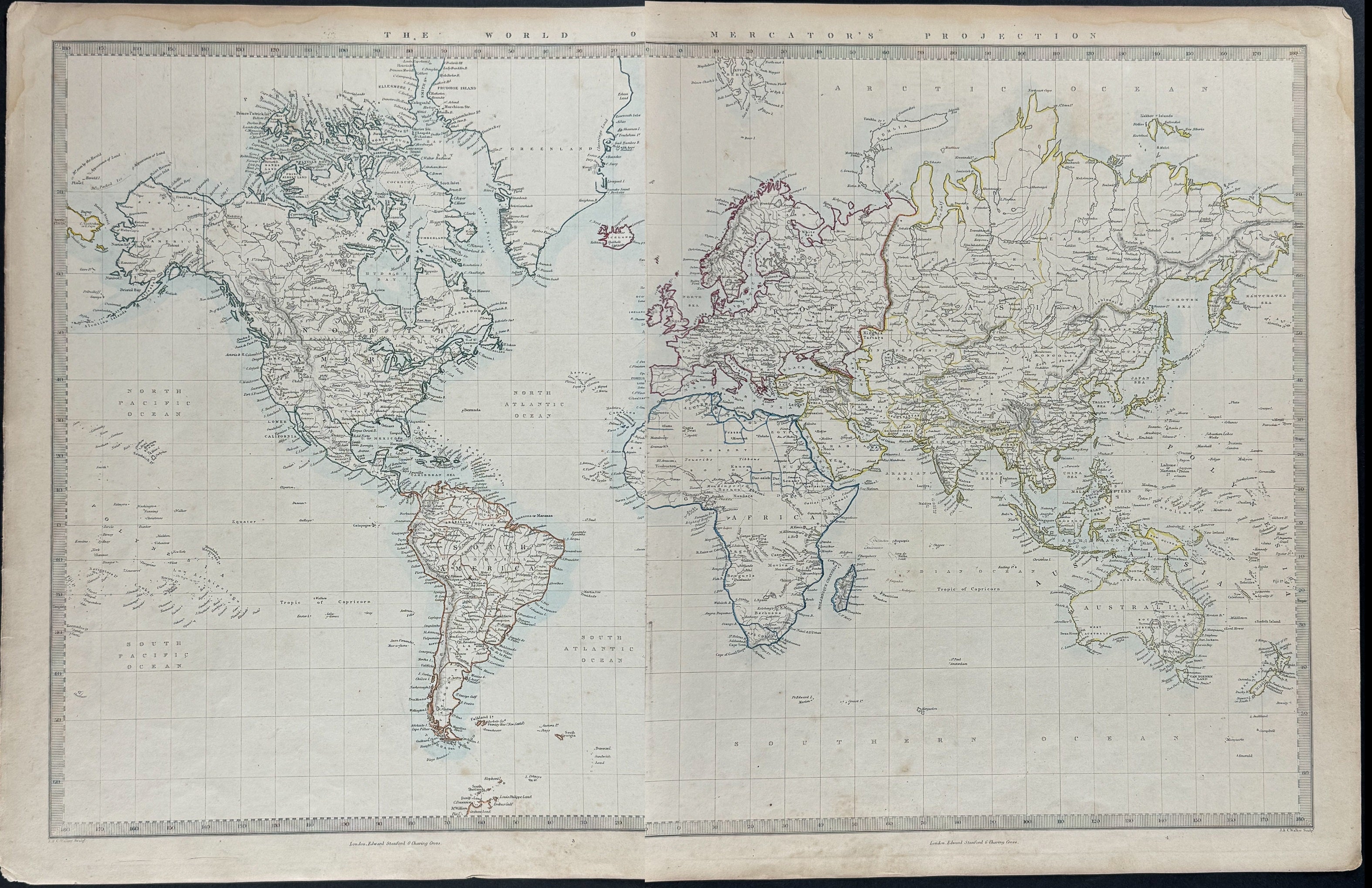 Map of the World on Mercator's Projection (in two sheets)