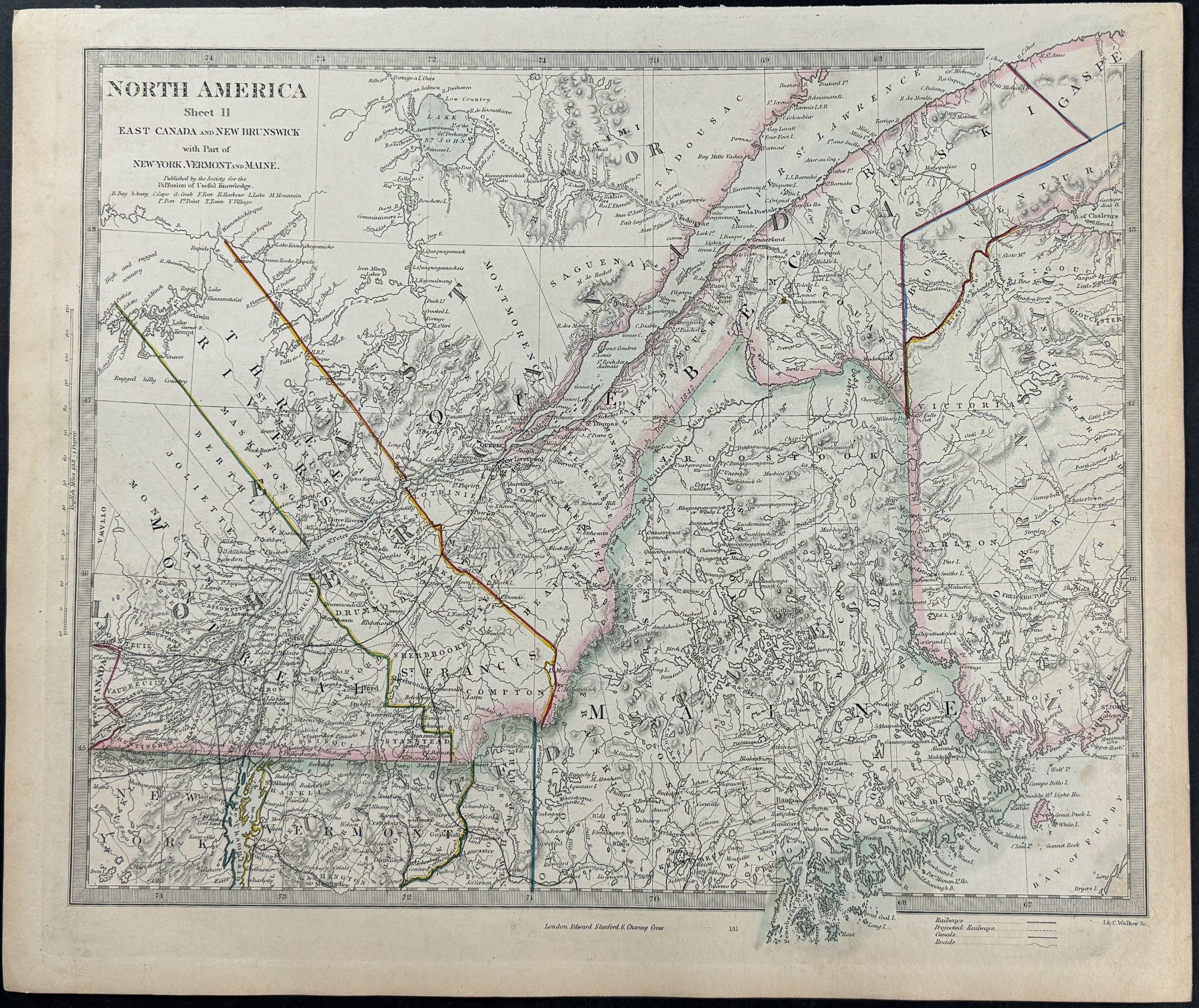 Map of North America, Sheet 2, East Canada and New Brunswick with Part of New York, Vermont, and Maine
