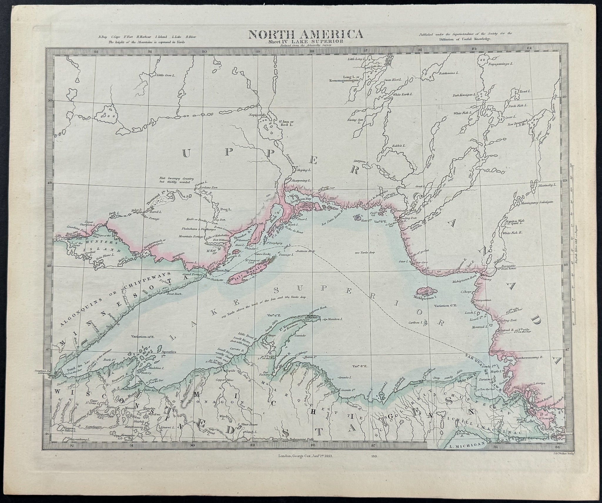 Map of North America, Sheet 4, Lake Superior