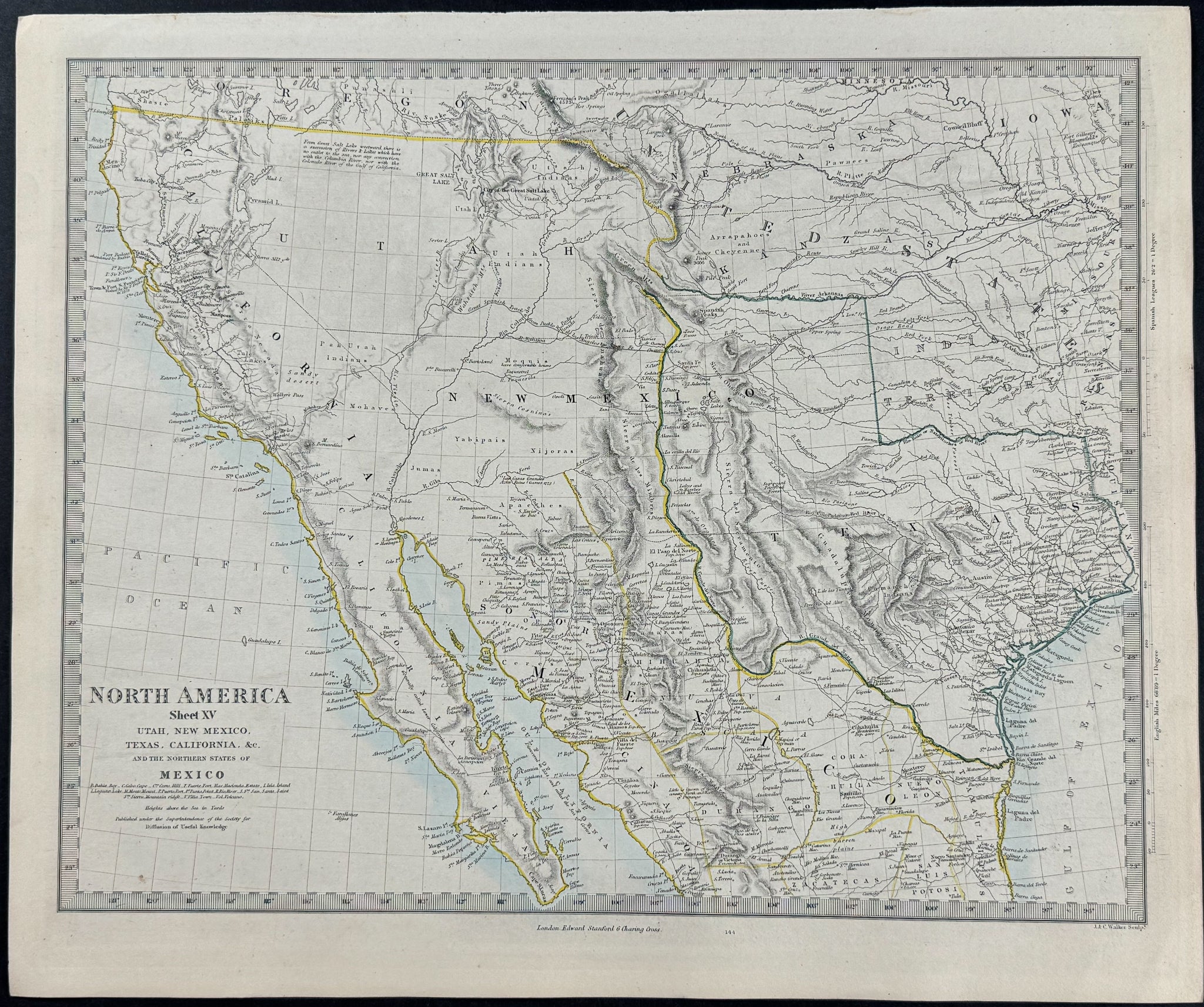 Map of North America, Sheet 15, Utah, New Mexico, Texas, California, &c. and the Northern States of Mexico