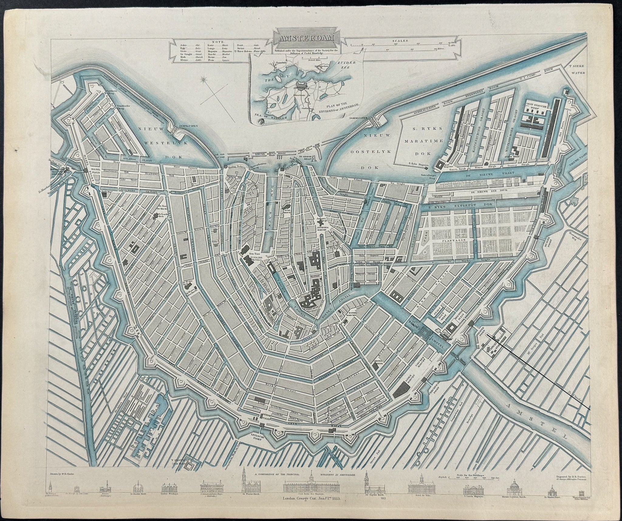 Map of Amsterdam, Netherlands