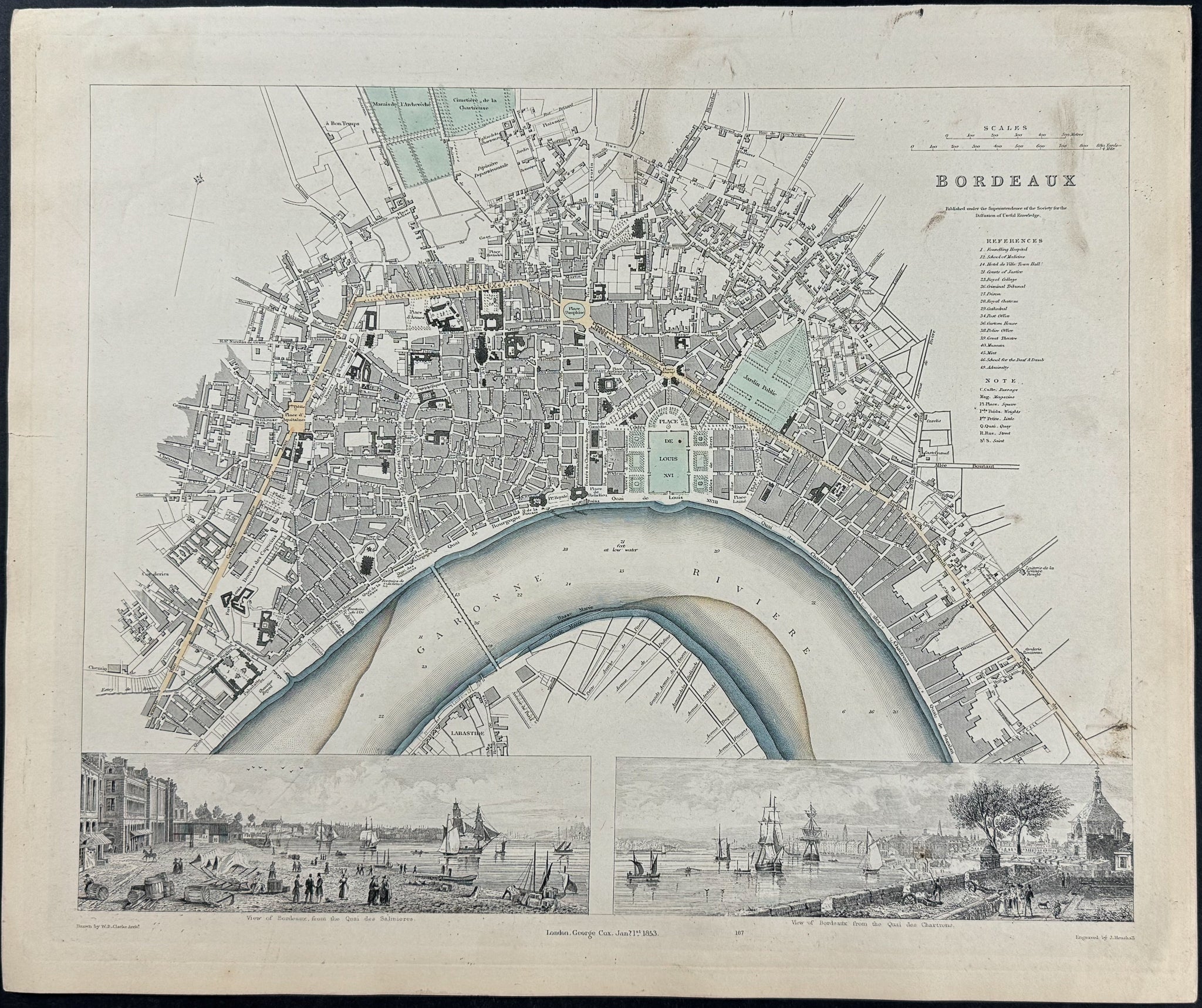 Map of Bordeaux, France